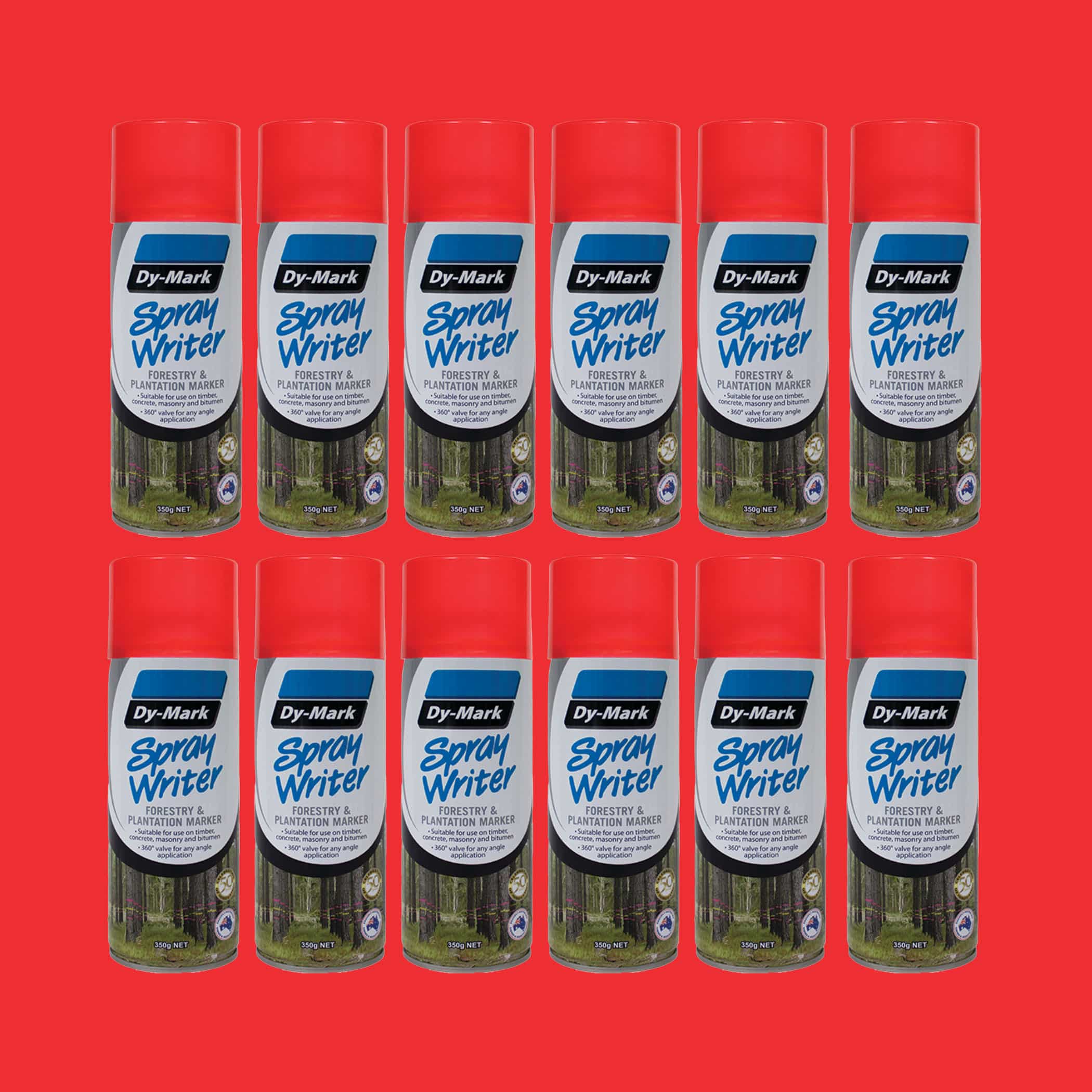 Dy-Mark Spray Writer - 12 Pack Fluoro Red Variation Image
