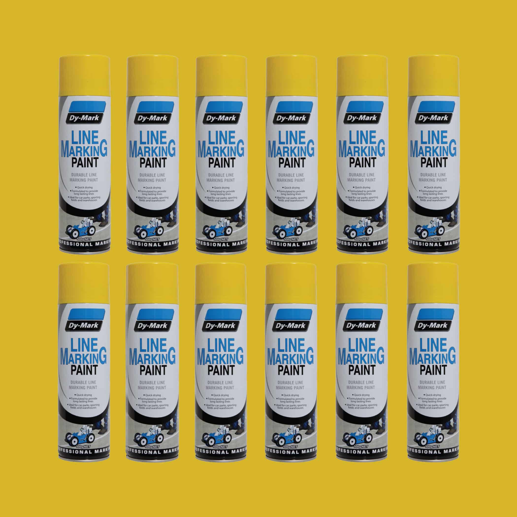 Dy-Mark Line and Hand Marking Paint - 12 Pack Yellow Variation Image