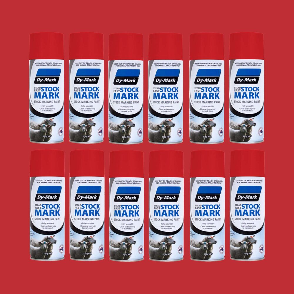 Dy-Mark Steadfast Stock Marking Paint - 12 Pack Red Variation Image
