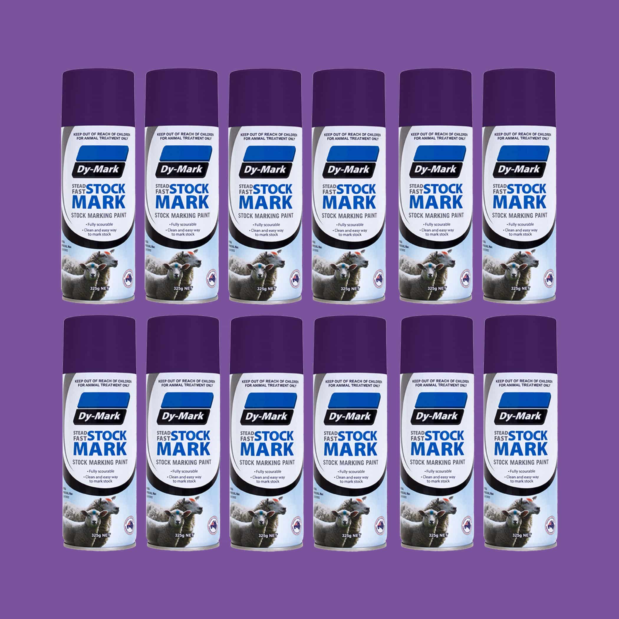 Dy-Mark Steadfast Stock Marking Paint - 12 Pack Violet Variation Image