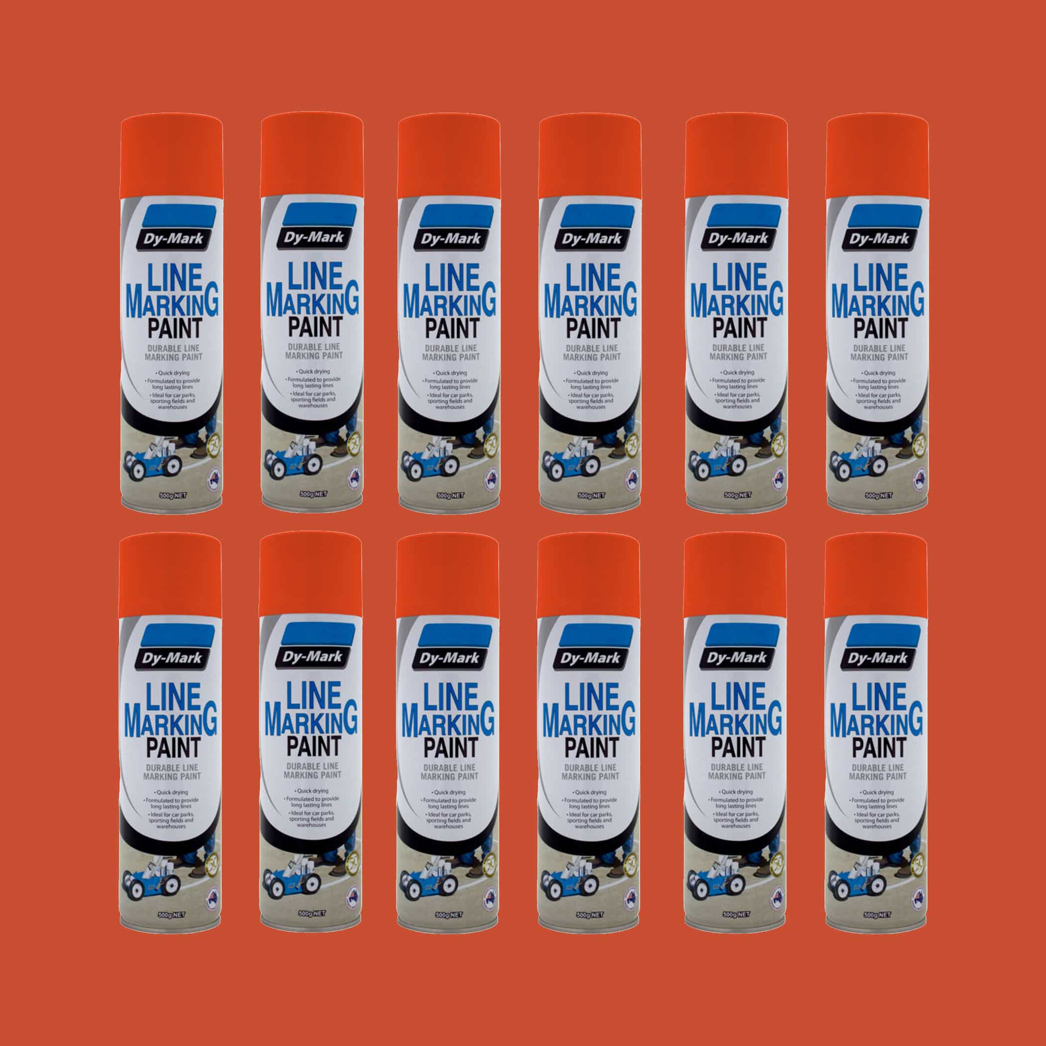 Dy-Mark Line Marking Paint - 12 Pack Orange Variation Image