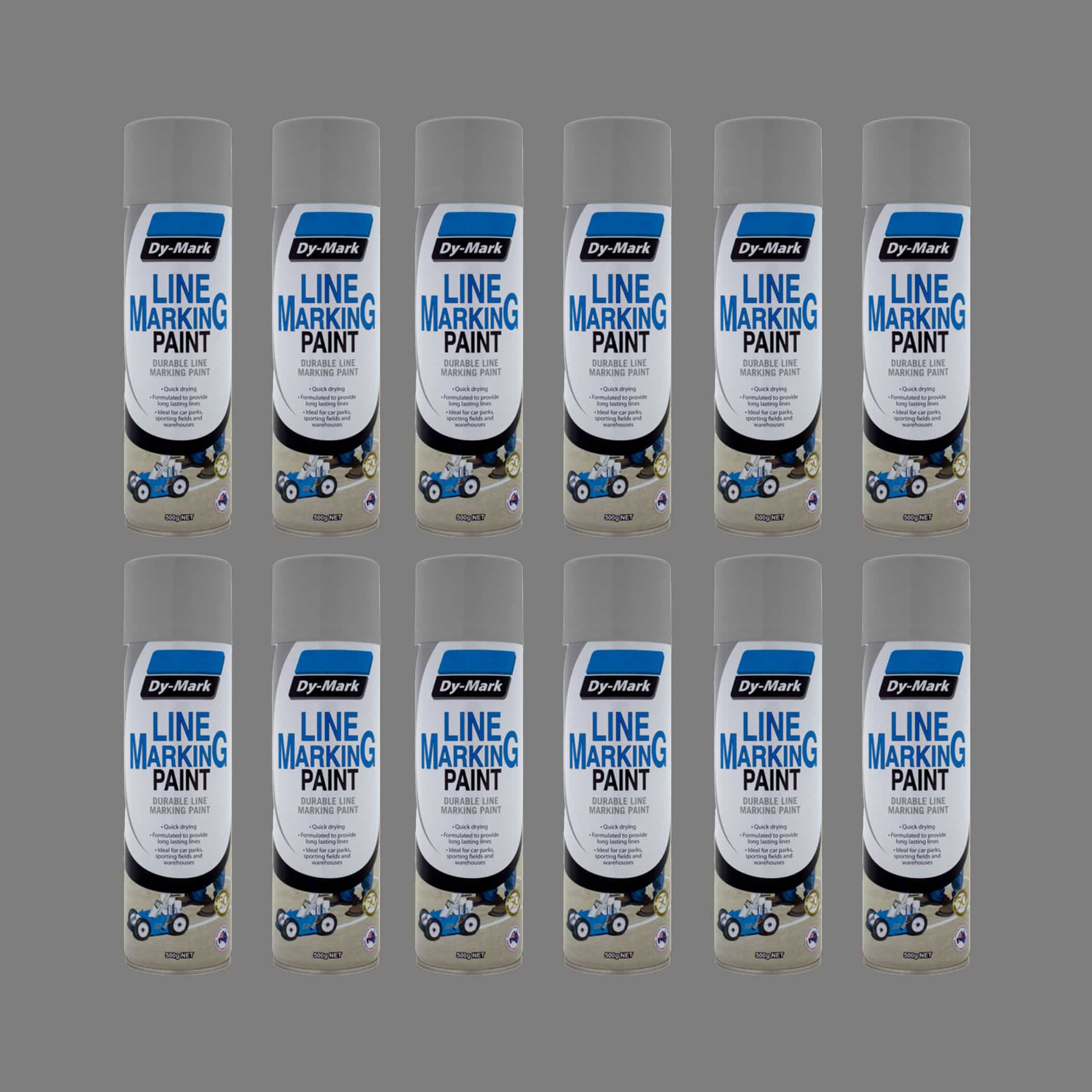 Dy-Mark Line Marking Paint - 12 Pack Grey Variation Image