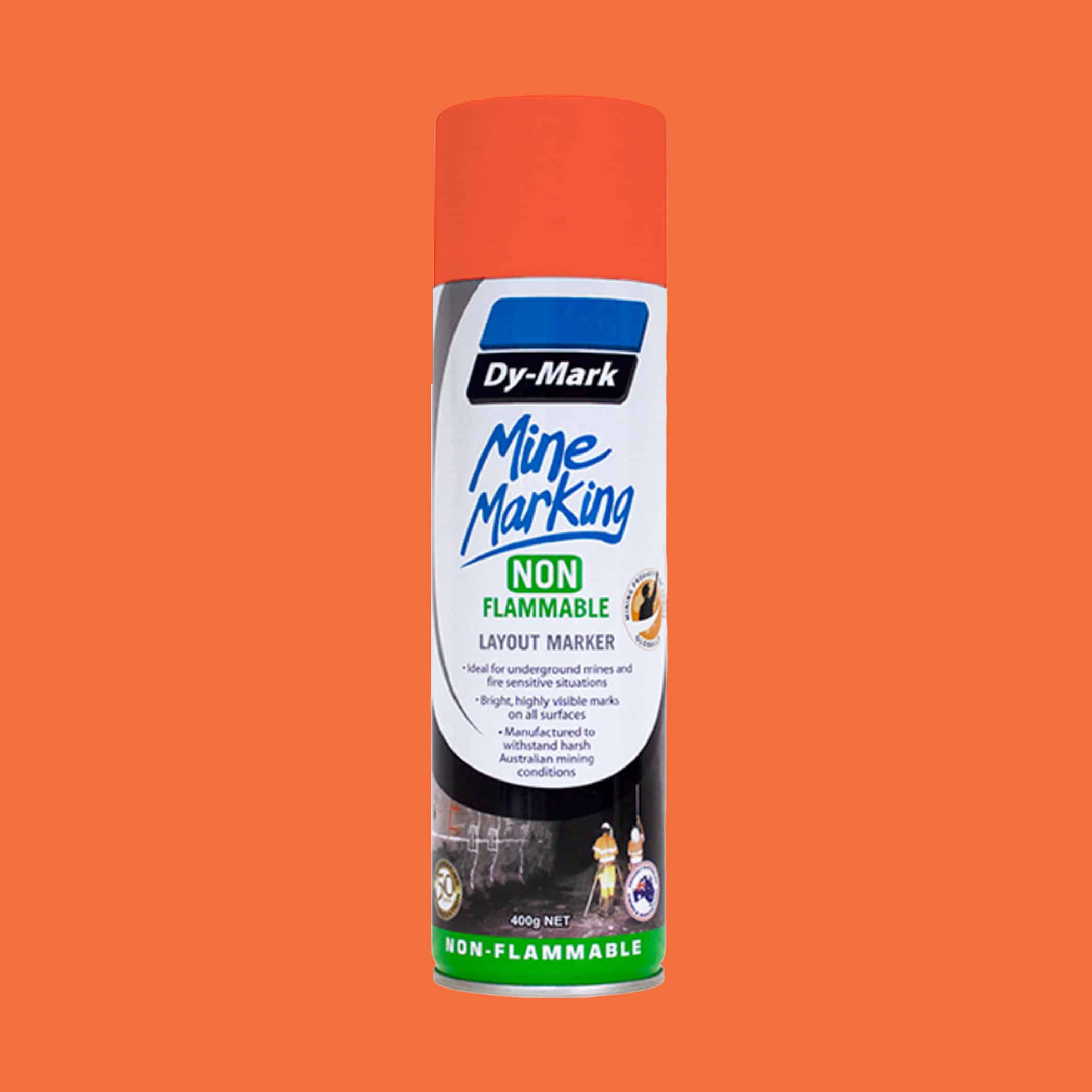 Dy-Mark Non Flammable Mine Marking Paint - Horizontal - Single Item Orange Image