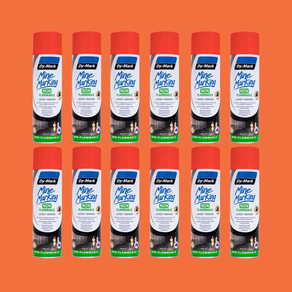 Dy-Mark Non Flammable Mine Marking Paint - Horizontal - 12 Pack Orange Image