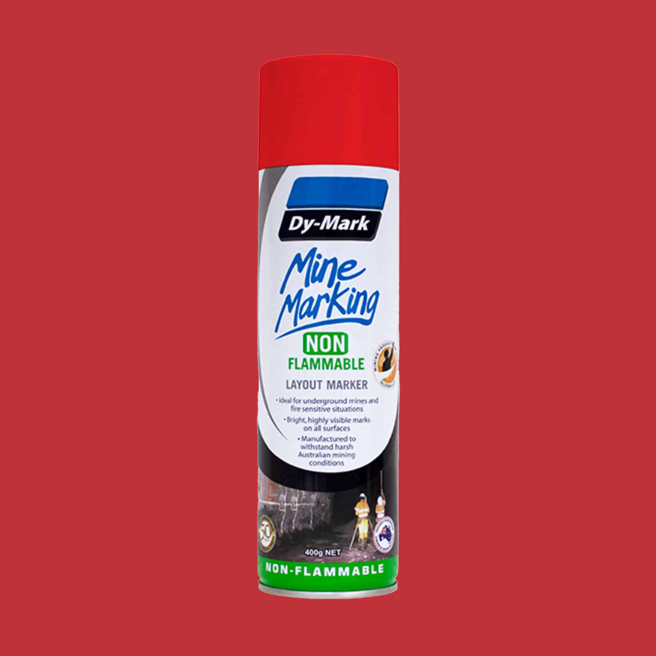Dy-Mark Non Flammable Mine Marking Paint - Horizontal - Single Item Red Image