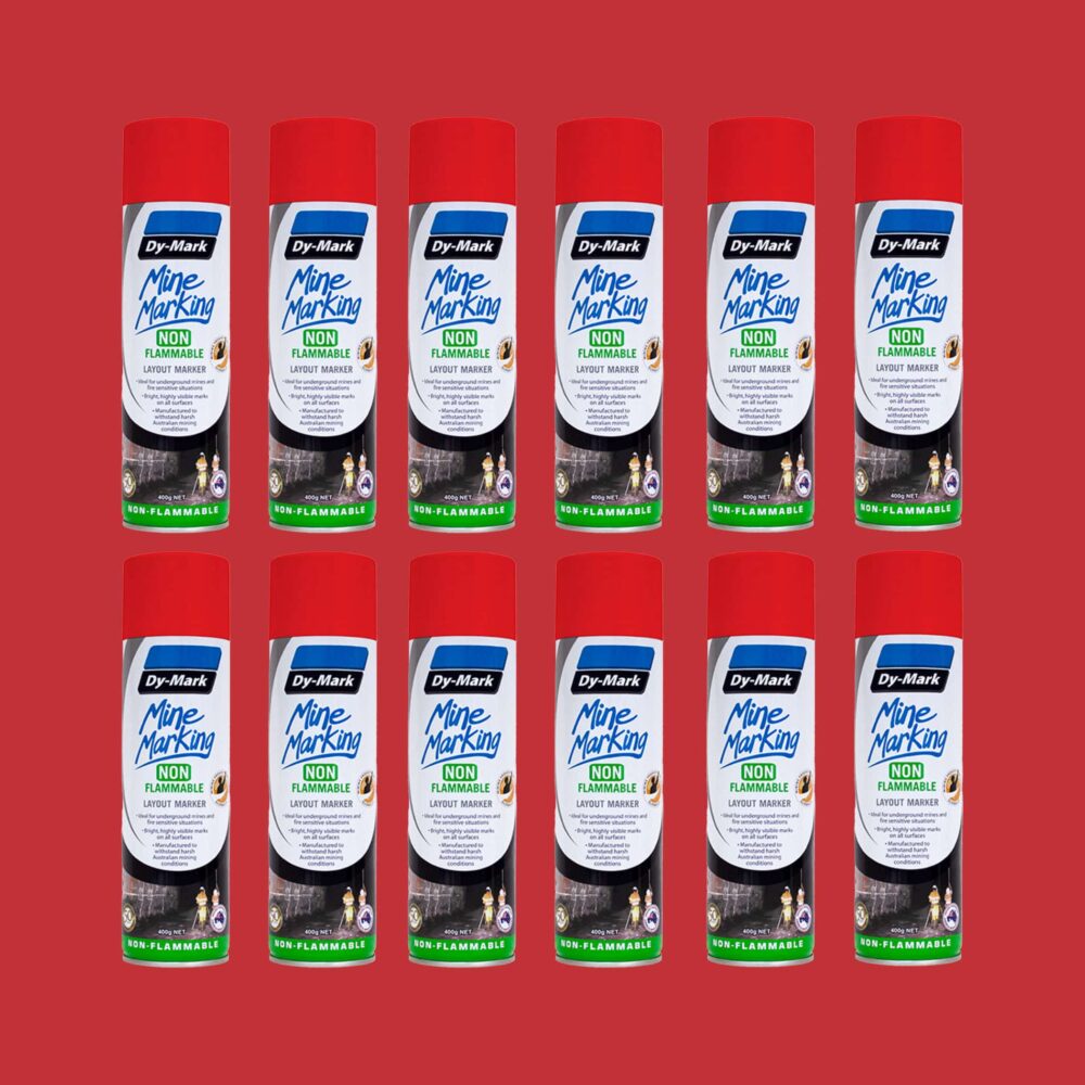 Dy-Mark Non Flammable Mine Marking Paint - Horizontal - 12 Pack Red Image