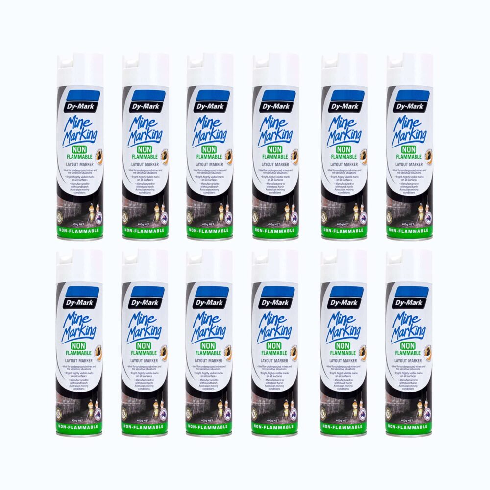 Dy-Mark Non Flammable Mine Marking Paint - Vertical - 12 Pack White Image