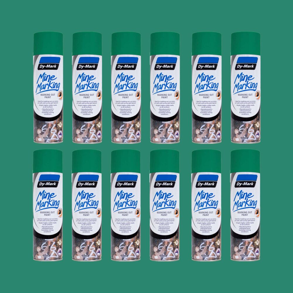 Dy-Mark Mine Marking Paint - 12 Pack Horizontal Green