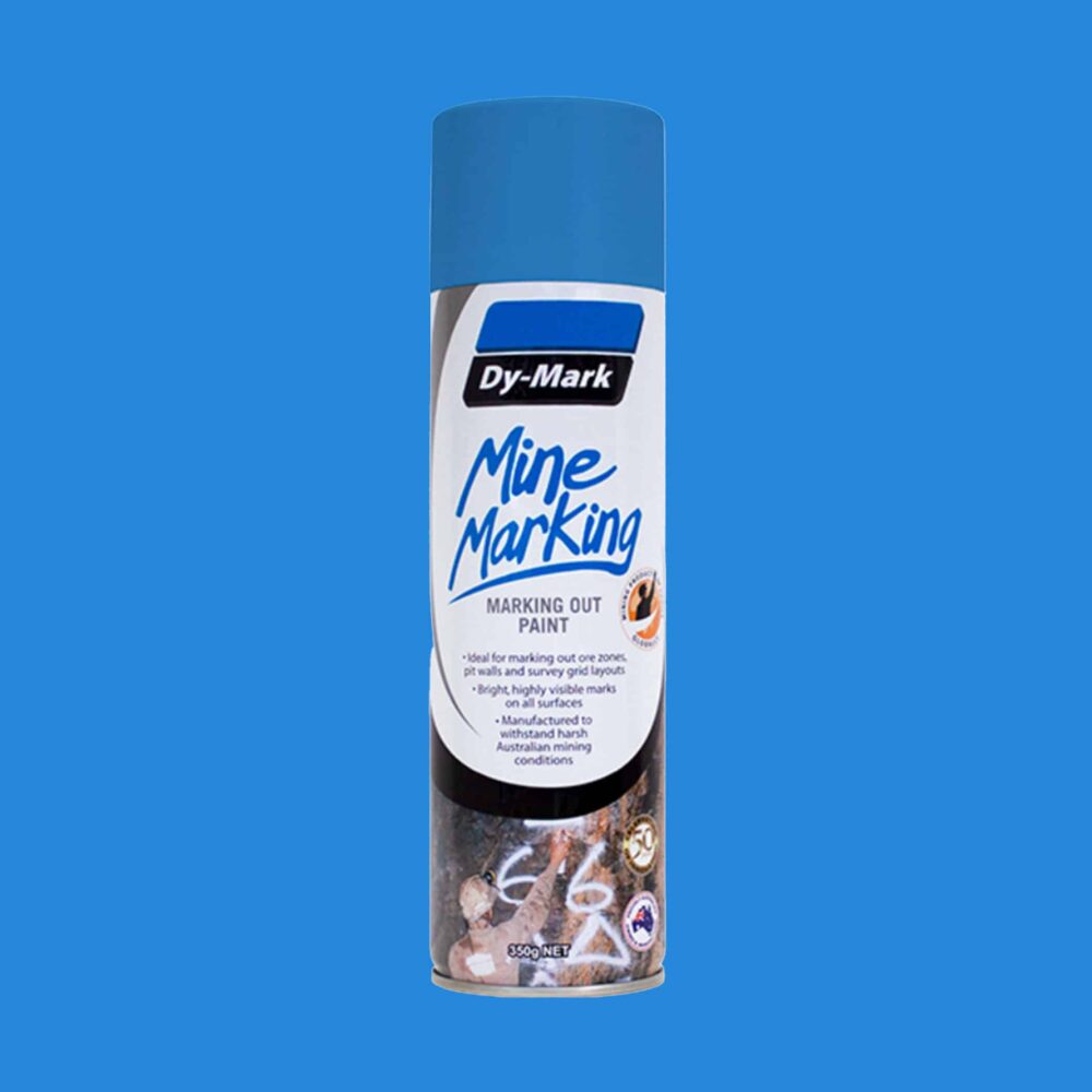 Dy-Mark Mine Marking Paint - Single Item Horizontal Fluorescent Blue