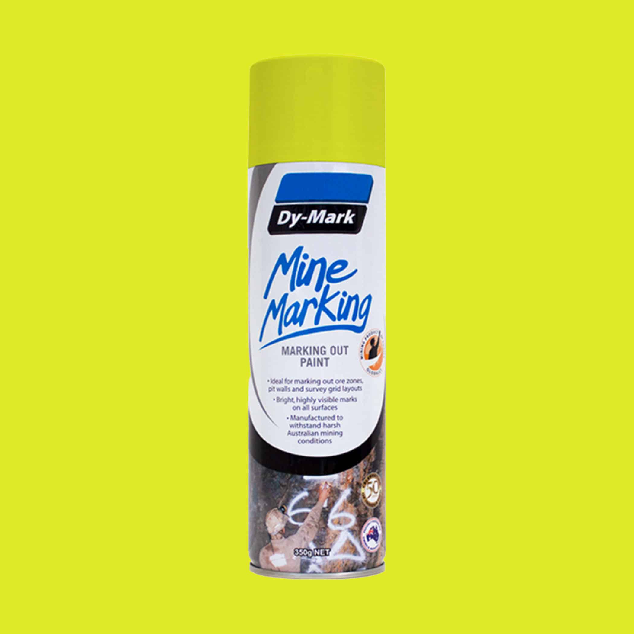 Dy-Mark Mine Marking Paint - Single Item Horizontal Fluorescent Yellow