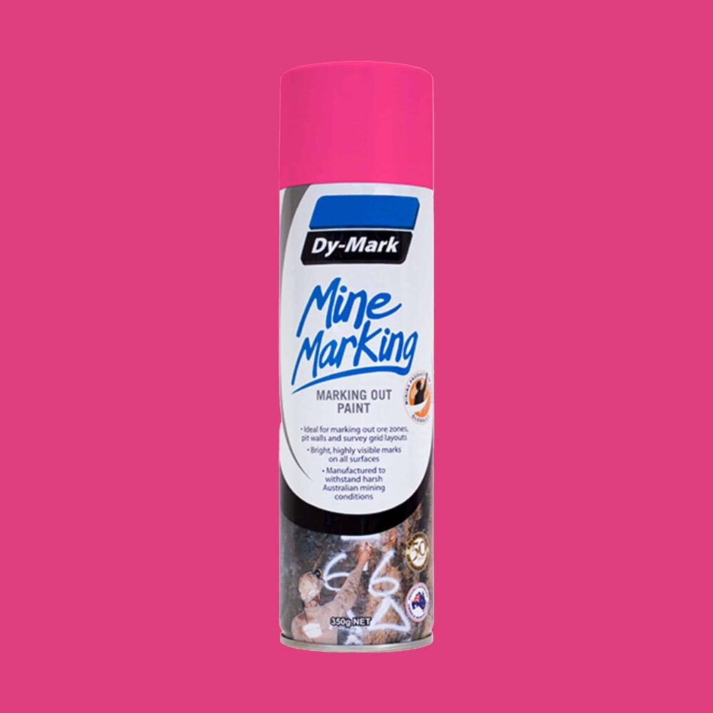 Dy-Mark Mine Marking Paint - Single Item Horizontal Fluorescent Pink
