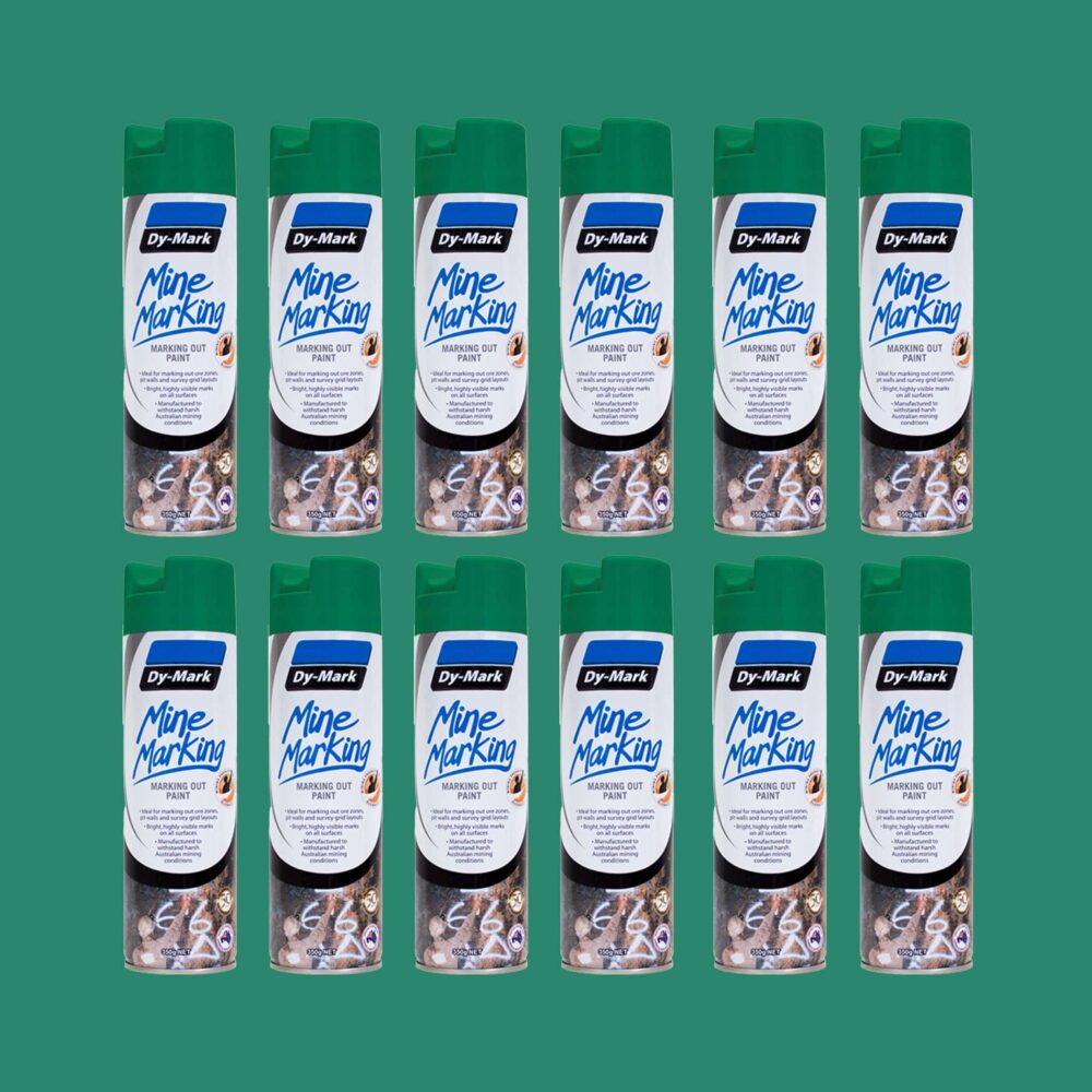 Dy-Mark Mine Marking Paint - 12 Pack Vertical Green