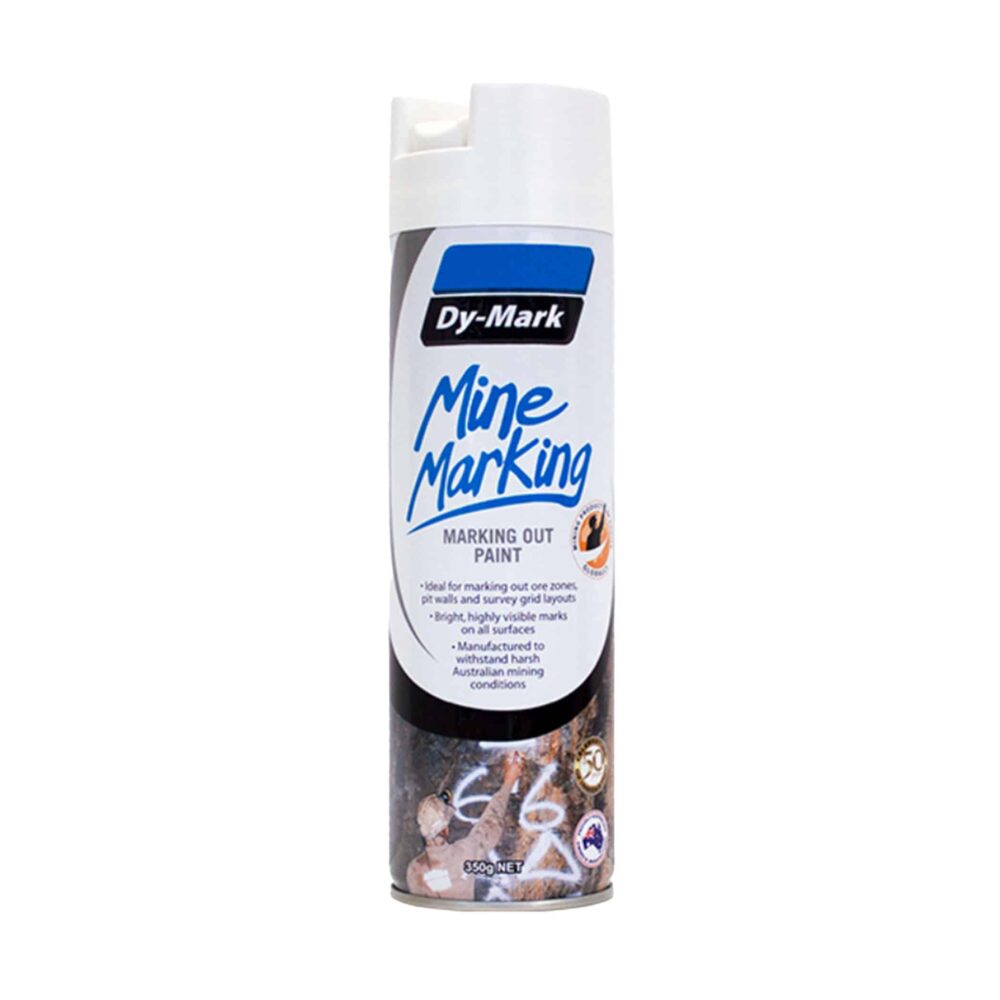 Dy-Mark Mine Marking Paint - Single Item Vertical White