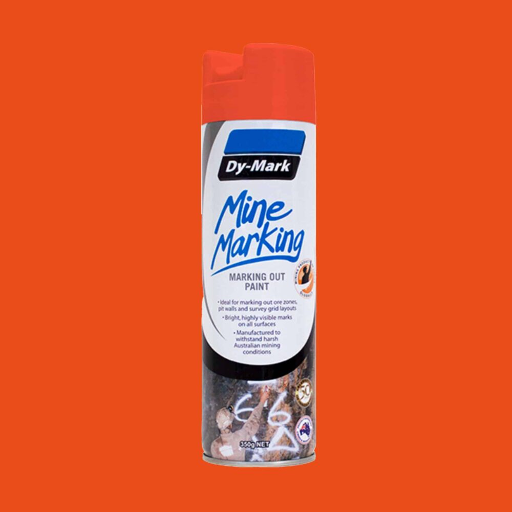 Dy-Mark Mine Marking Paint - Single Item Vertical Fluorescent Orange