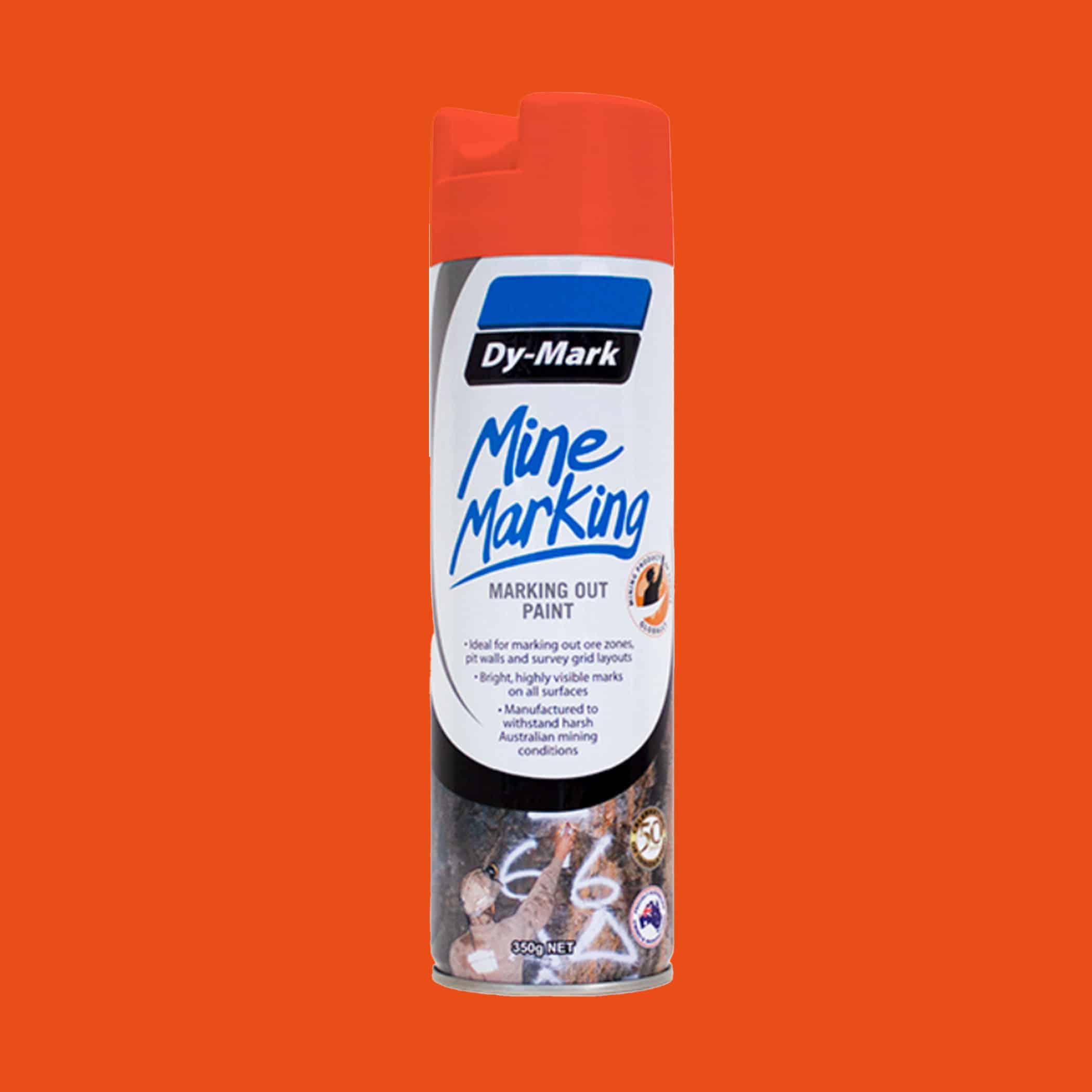 Dy-Mark Mine Marking Paint - Single Item Vertical Fluorescent Orange