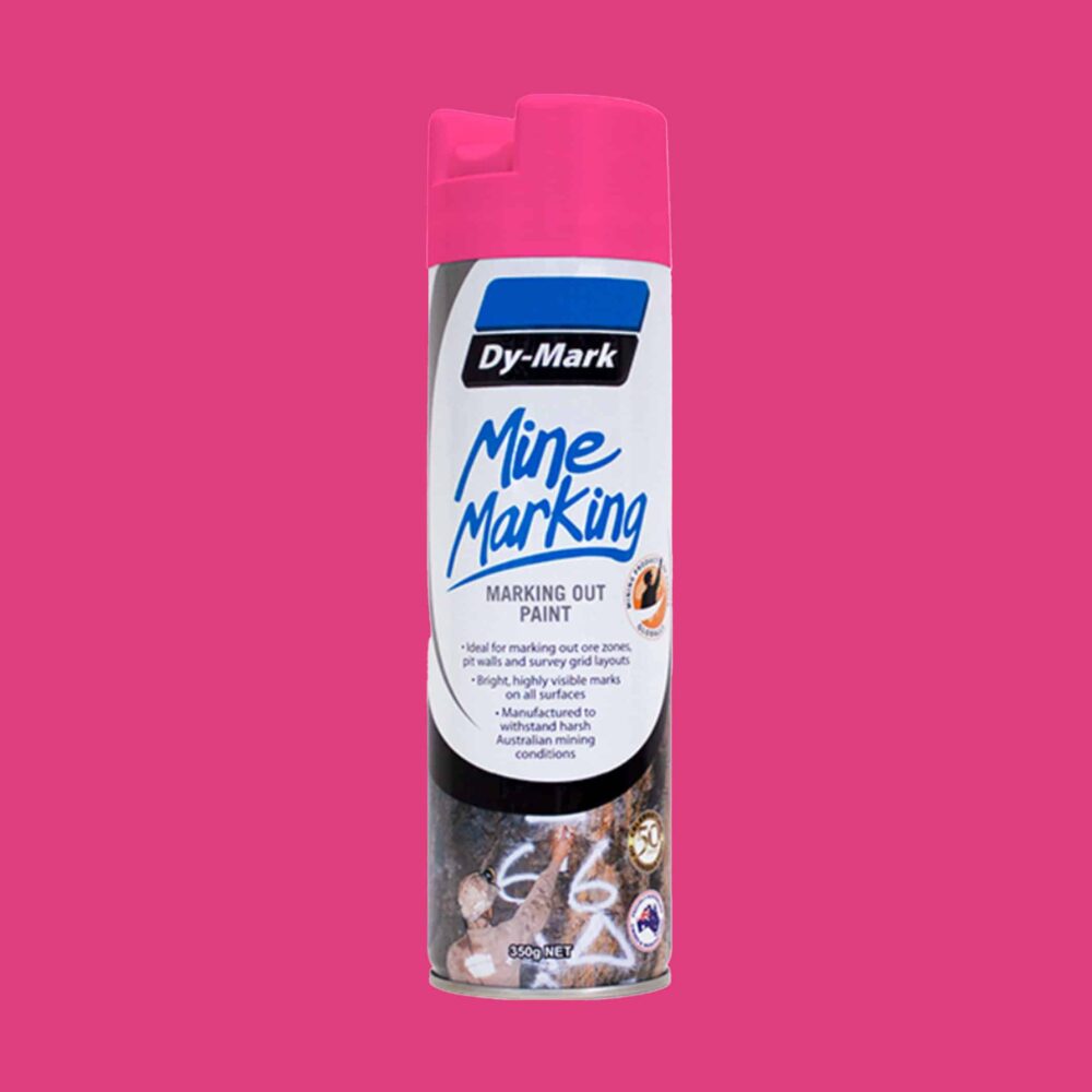 Dy-Mark Mine Marking Paint - Single Item Vertical Fluorescent Pink