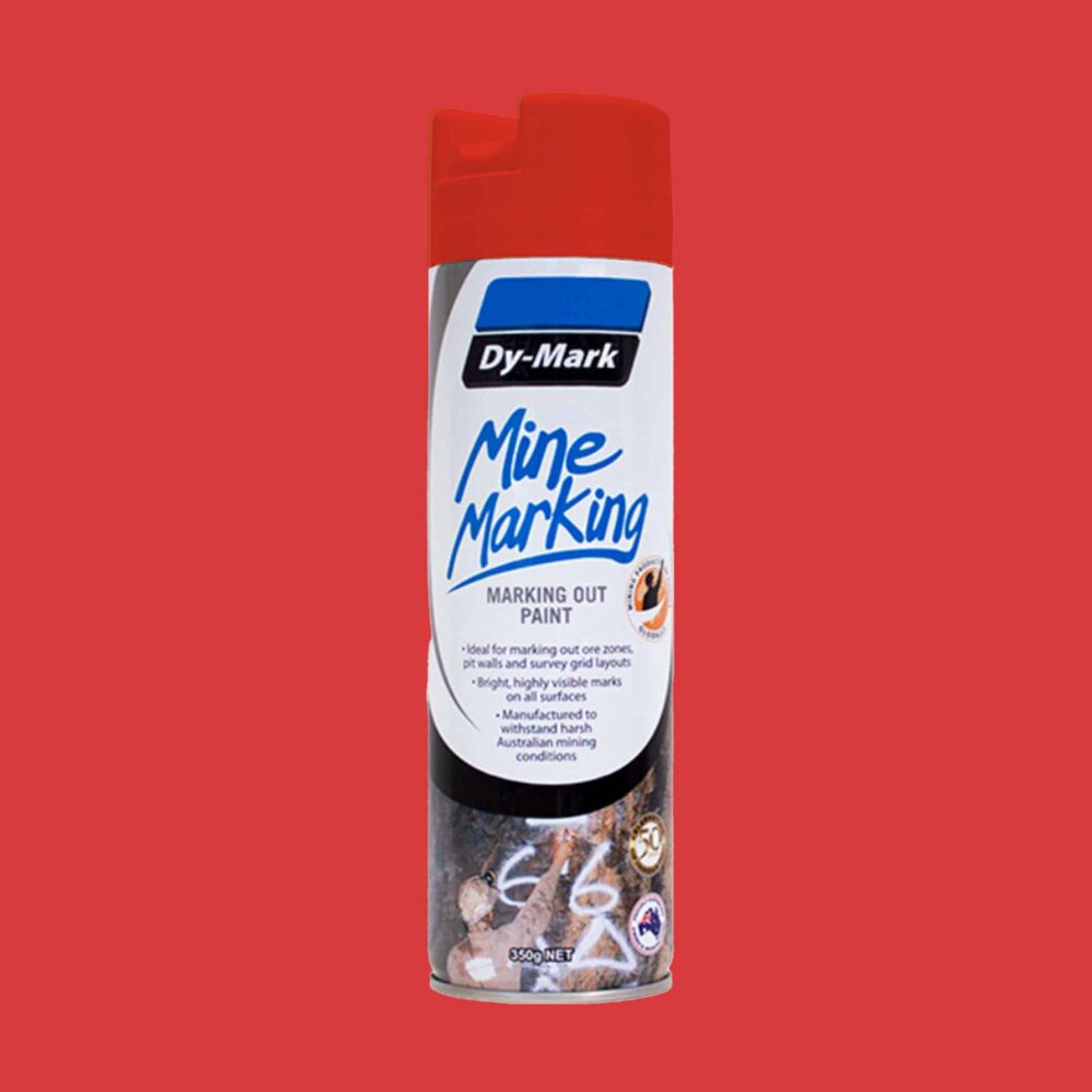 Dy-Mark Mine Marking Paint - Single Item Vertical Red