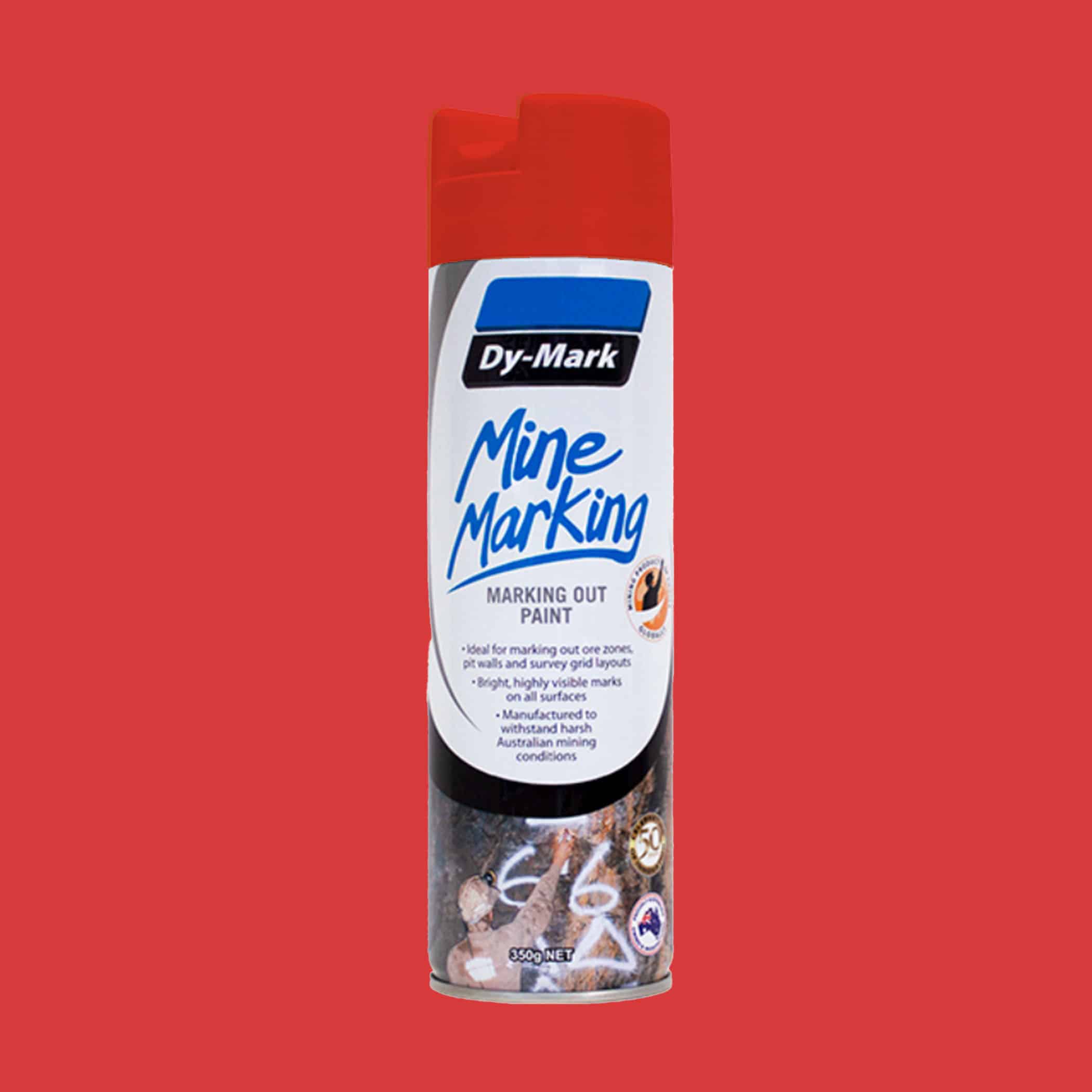 Dy-Mark Mine Marking Paint - Single Item Vertical Red