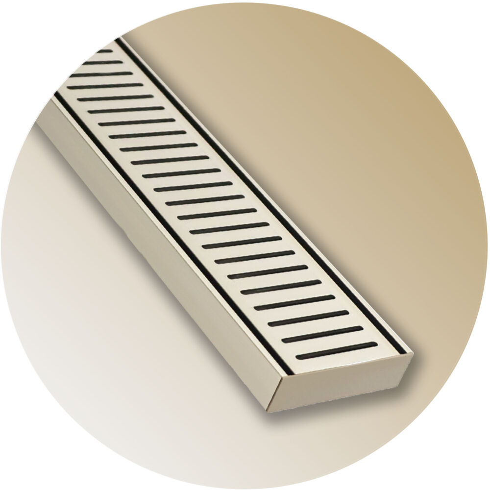 Lauxes NXT26 Linear Floor Grate - Brushed Nickel Variation Image