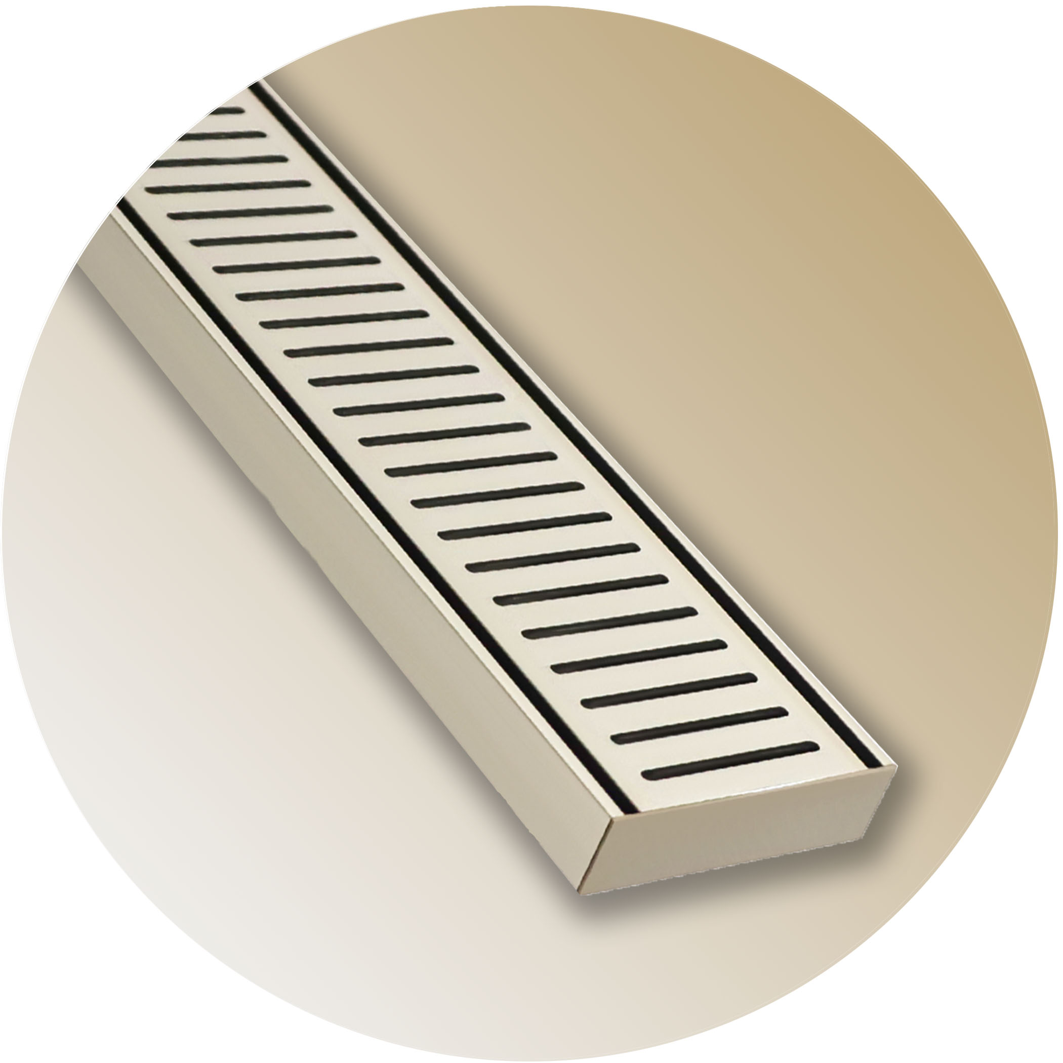 Lauxes NXT26 Linear Floor Grate - Brushed Nickel Variation Image