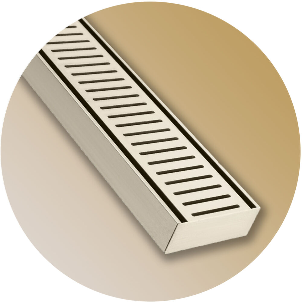Lauxes NXT35 Linear Floor Grate - Brushed Nickel Variation Image