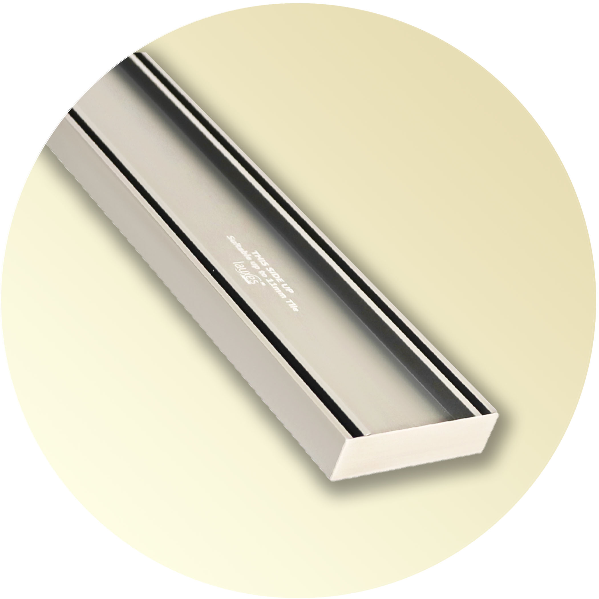 Lauxes STI26 Slimline Tile Insert Grate - Brushed Nickel Variation Image