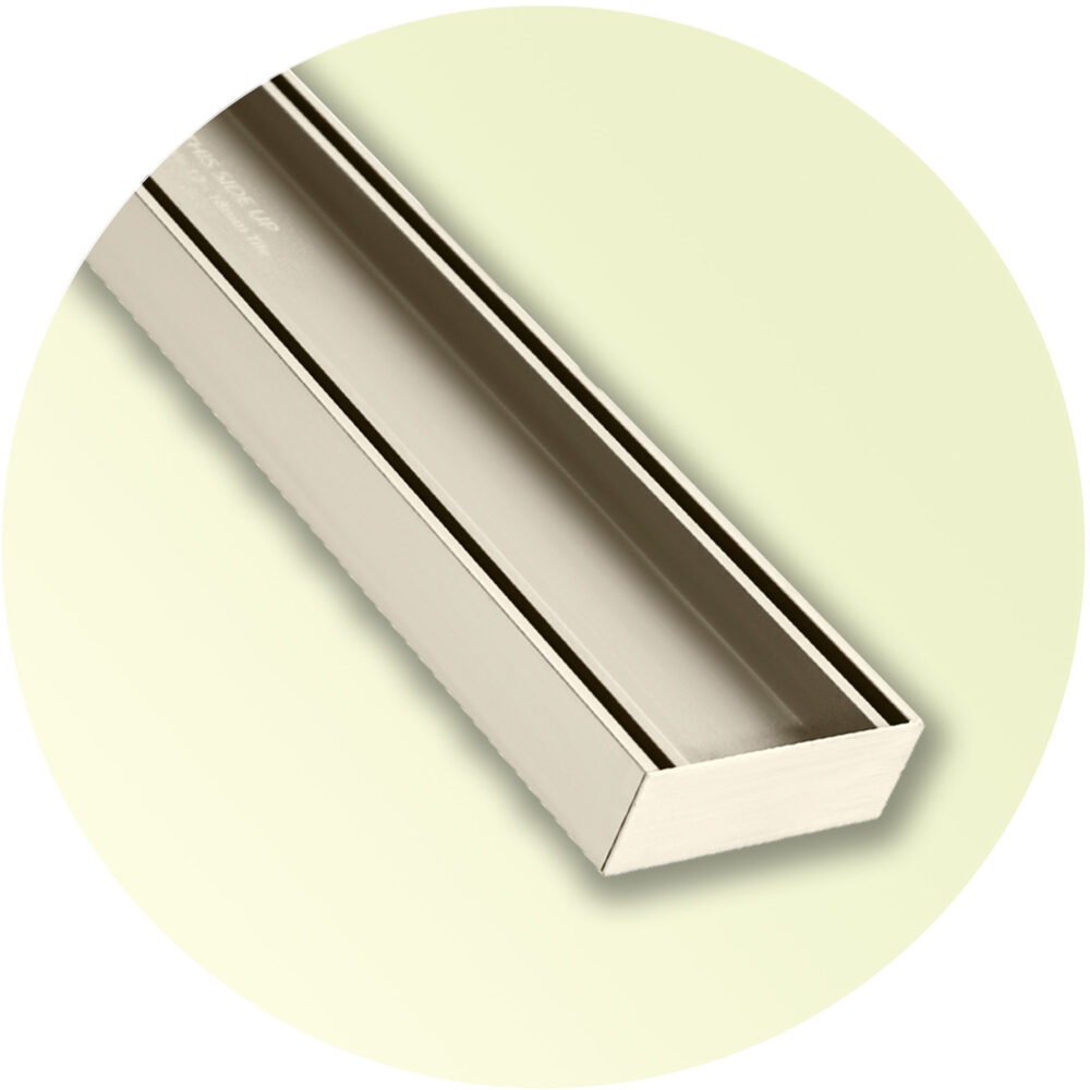 Lauxes TIP35 Slimline Tile Insert Grate - Brushed Nickel Variation Image