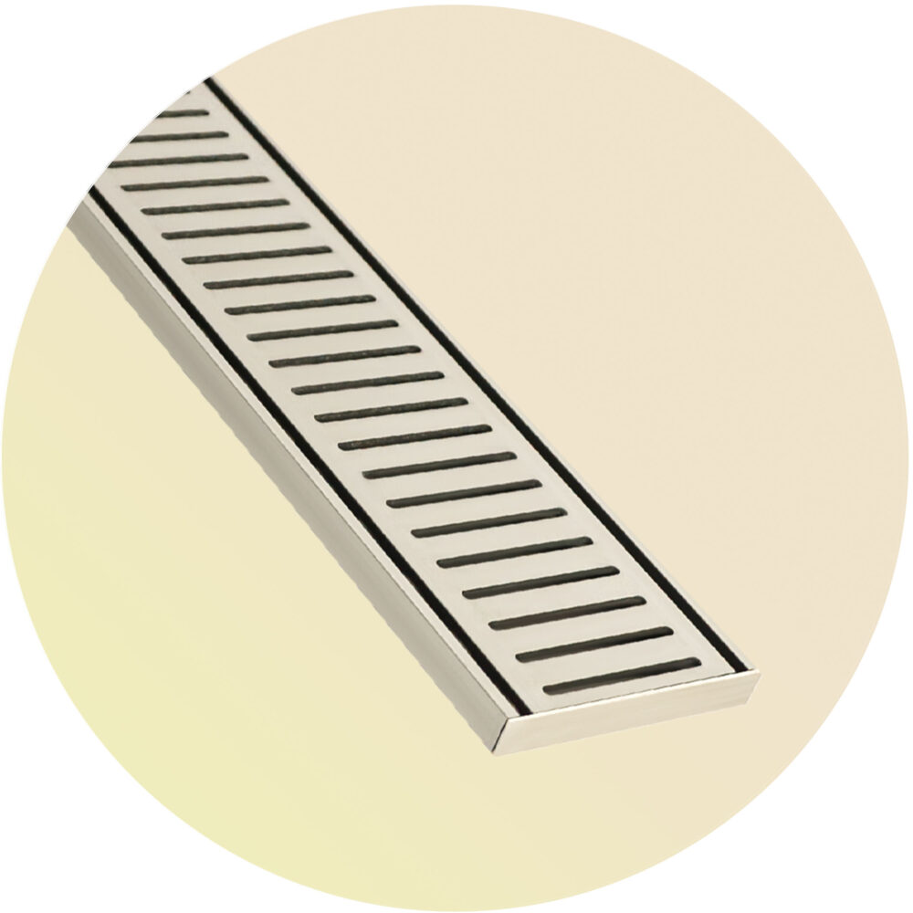 Lauxes NXT14 Linear Floor Grate - Brushed Nickel Variation Image