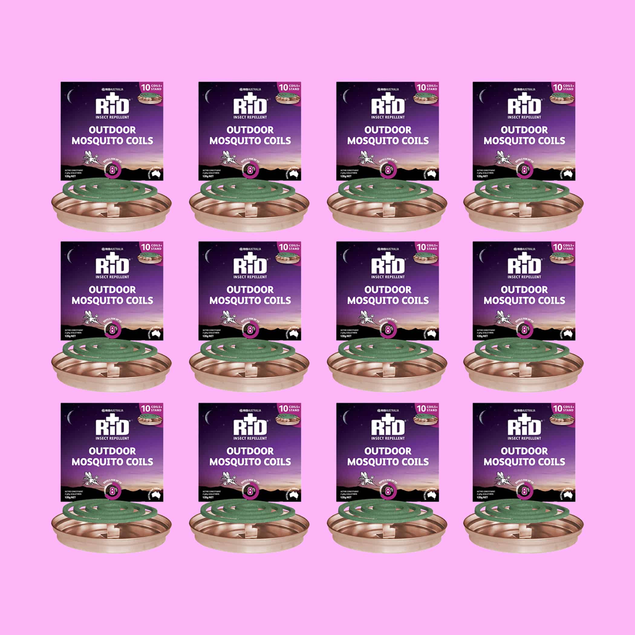 Rid Outdoor Mosquito Coils 10 Pack with Stand - 12 Pack Variation Image