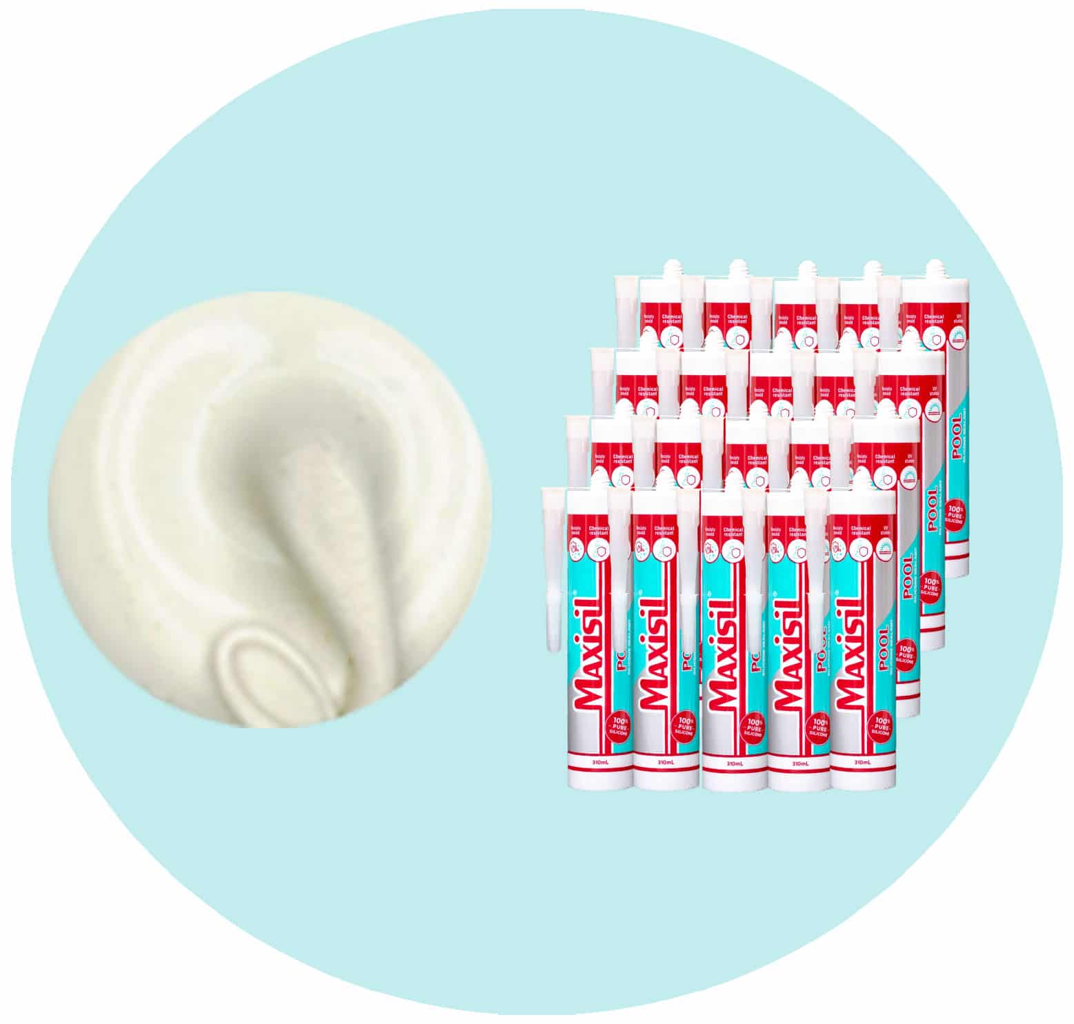 Maxisil Pool Underwater Silicone Sealant - P2 Off White - Box of 20 Variation