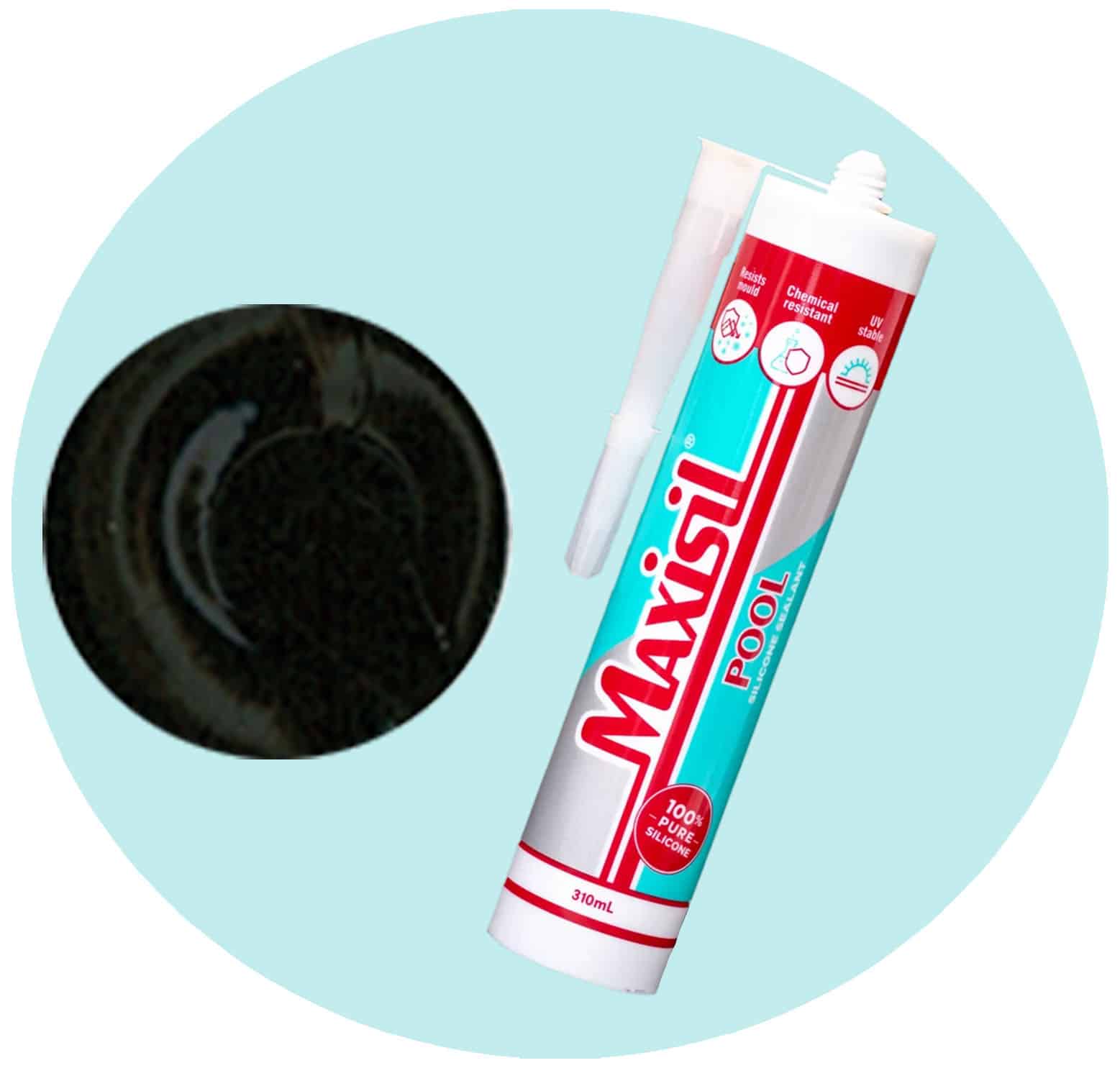 Maxisil Pool Underwater Silicone Sealant - P7 Black - Single Item Variation