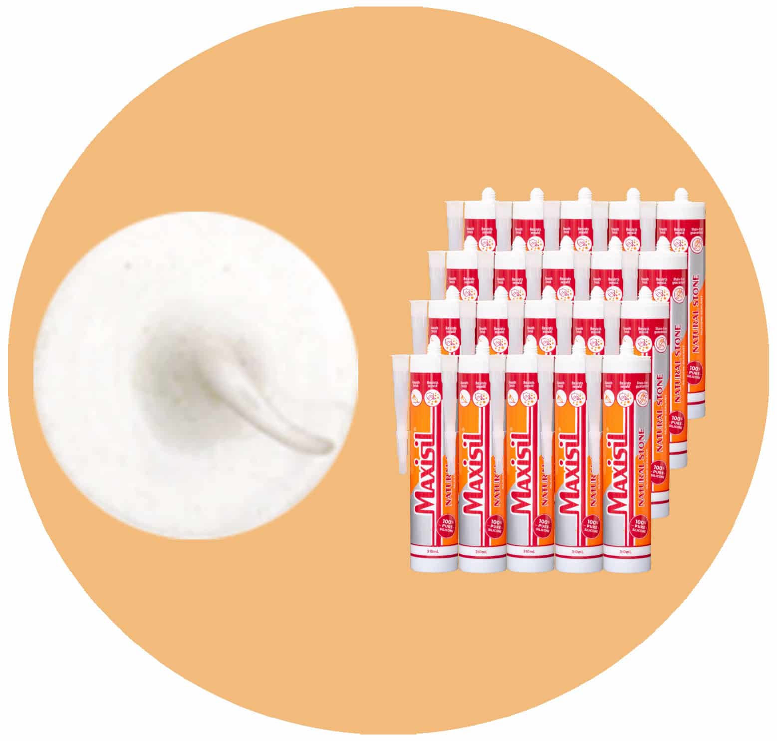 Maxisil N Natural Stone Silicone - N2 White - Box of 20 Variation