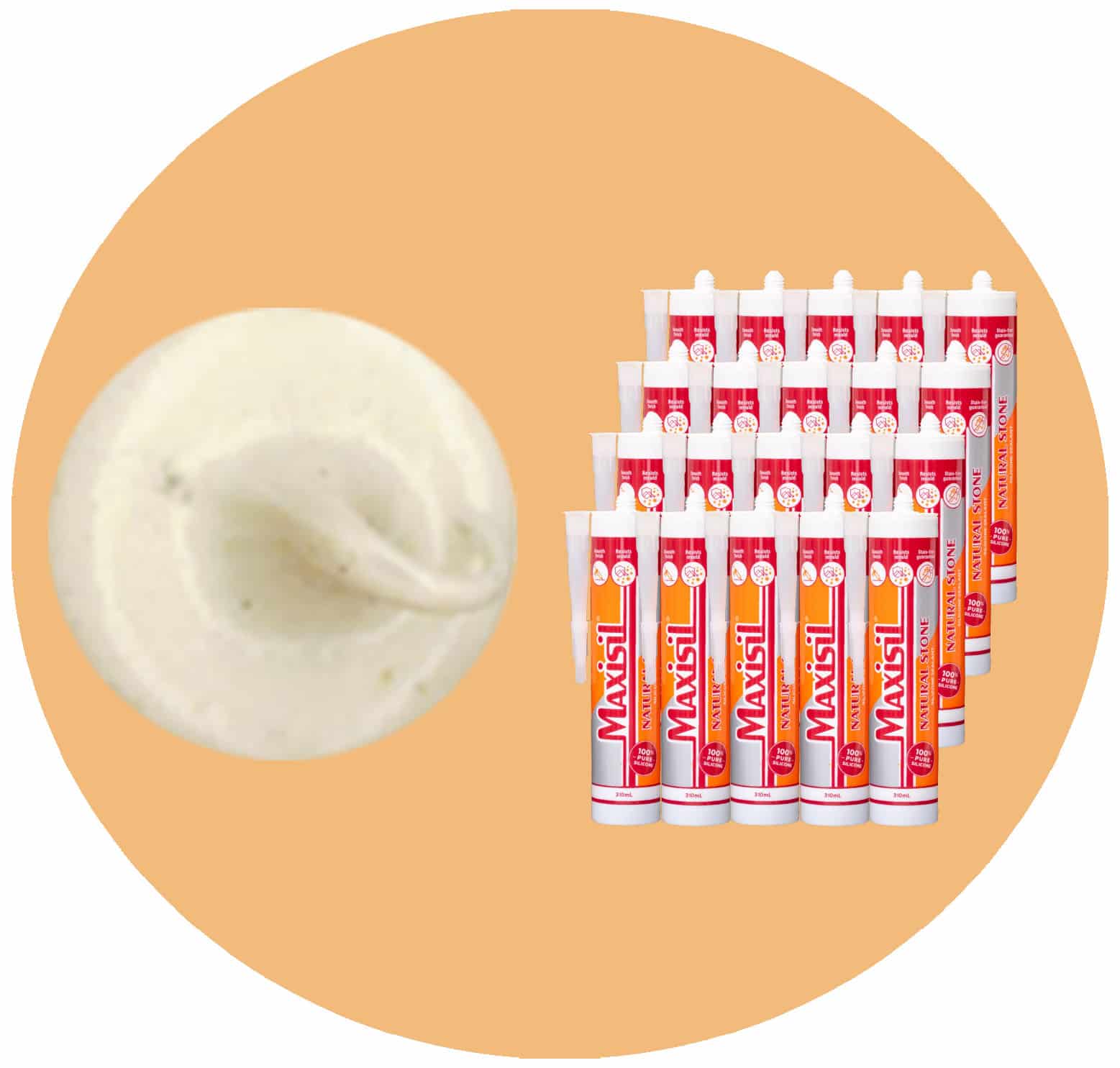 Maxisil N Natural Stone Silicone - N4 Vanilla - Box of 20 Variation
