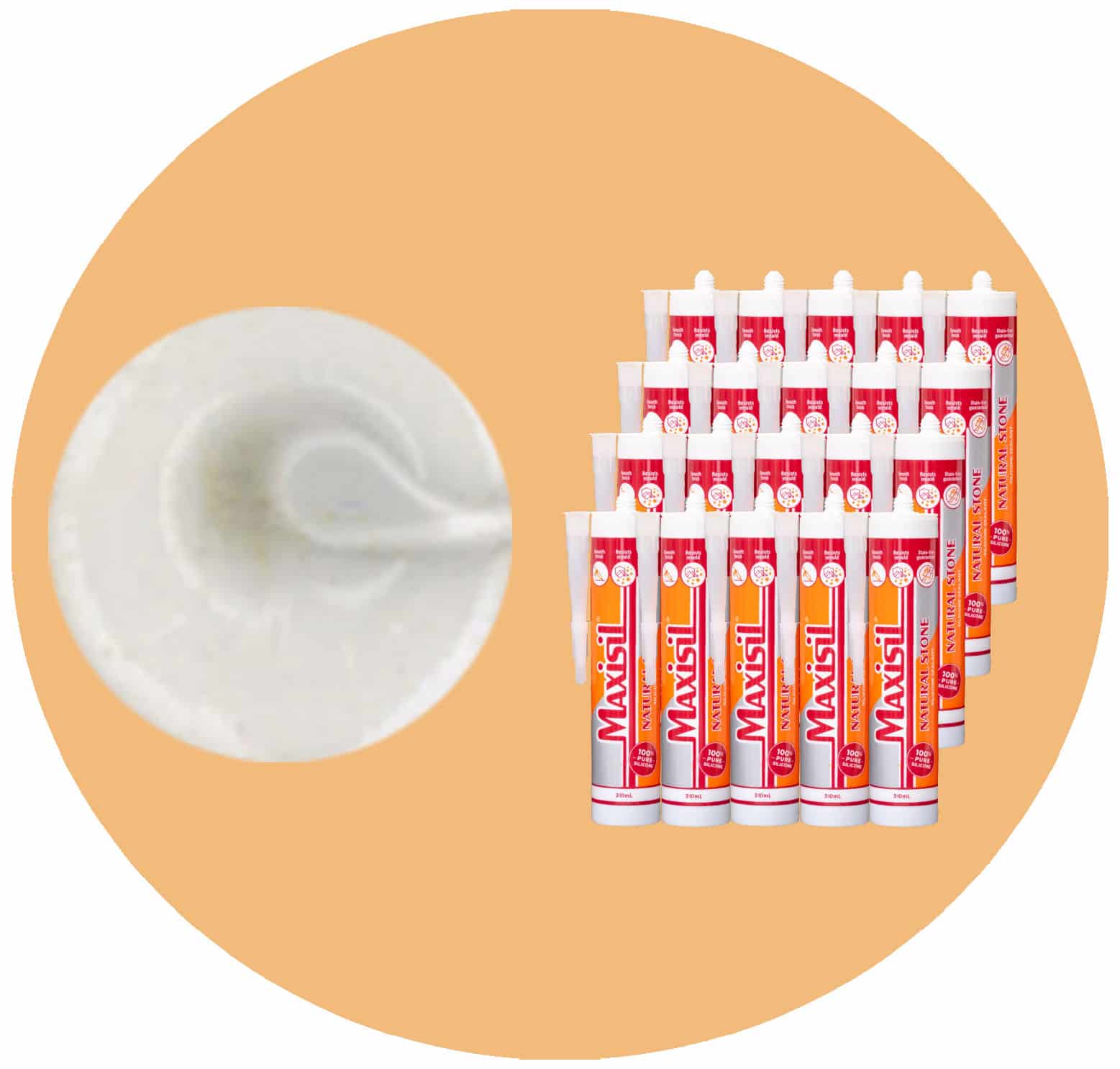 Maxisil N Natural Stone Silicone - N12 Pearl Grey - Box of 20 Variation