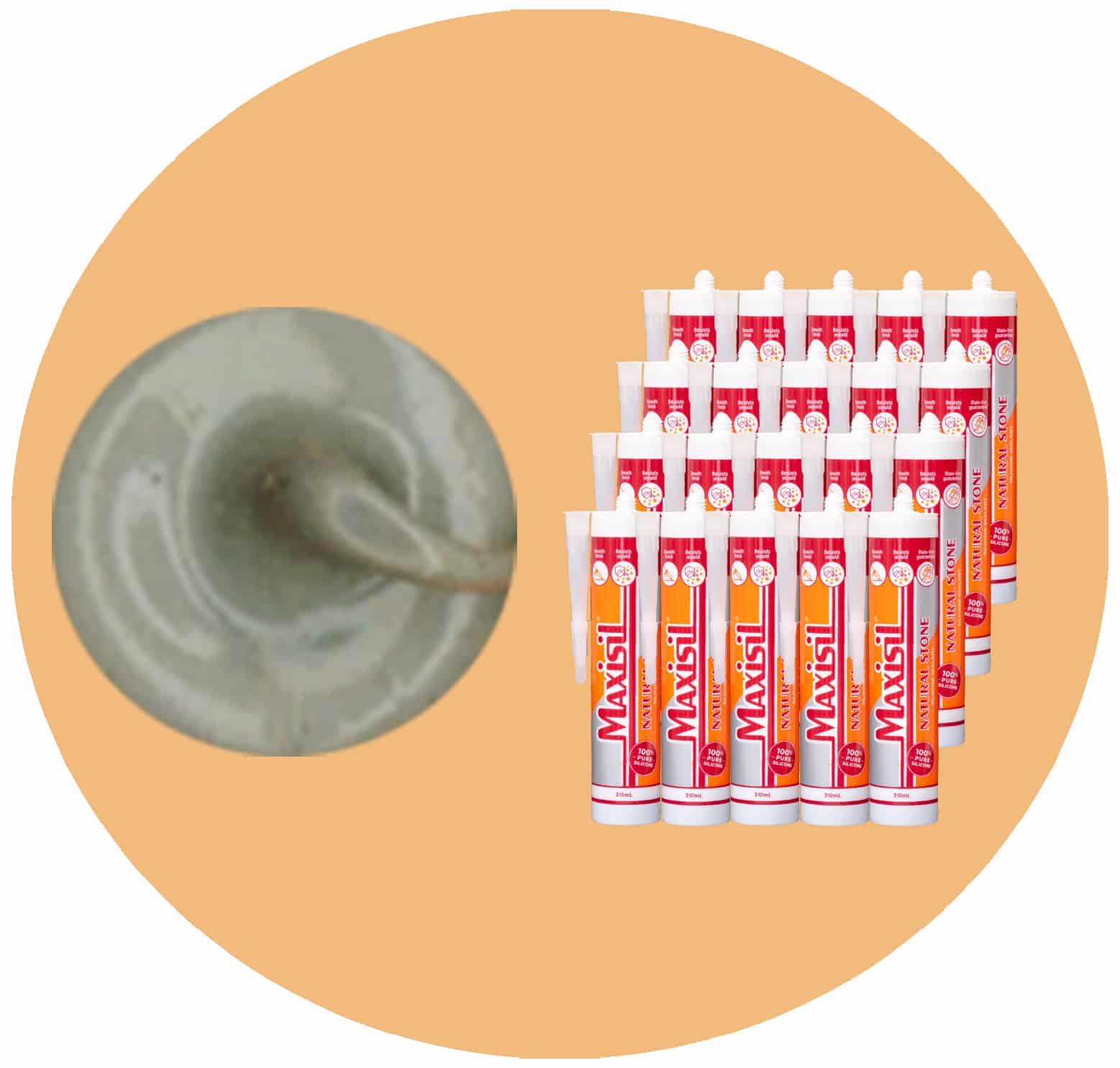 Maxisil N Natural Stone Silicone - N15 Grey - Box of 20 Variation