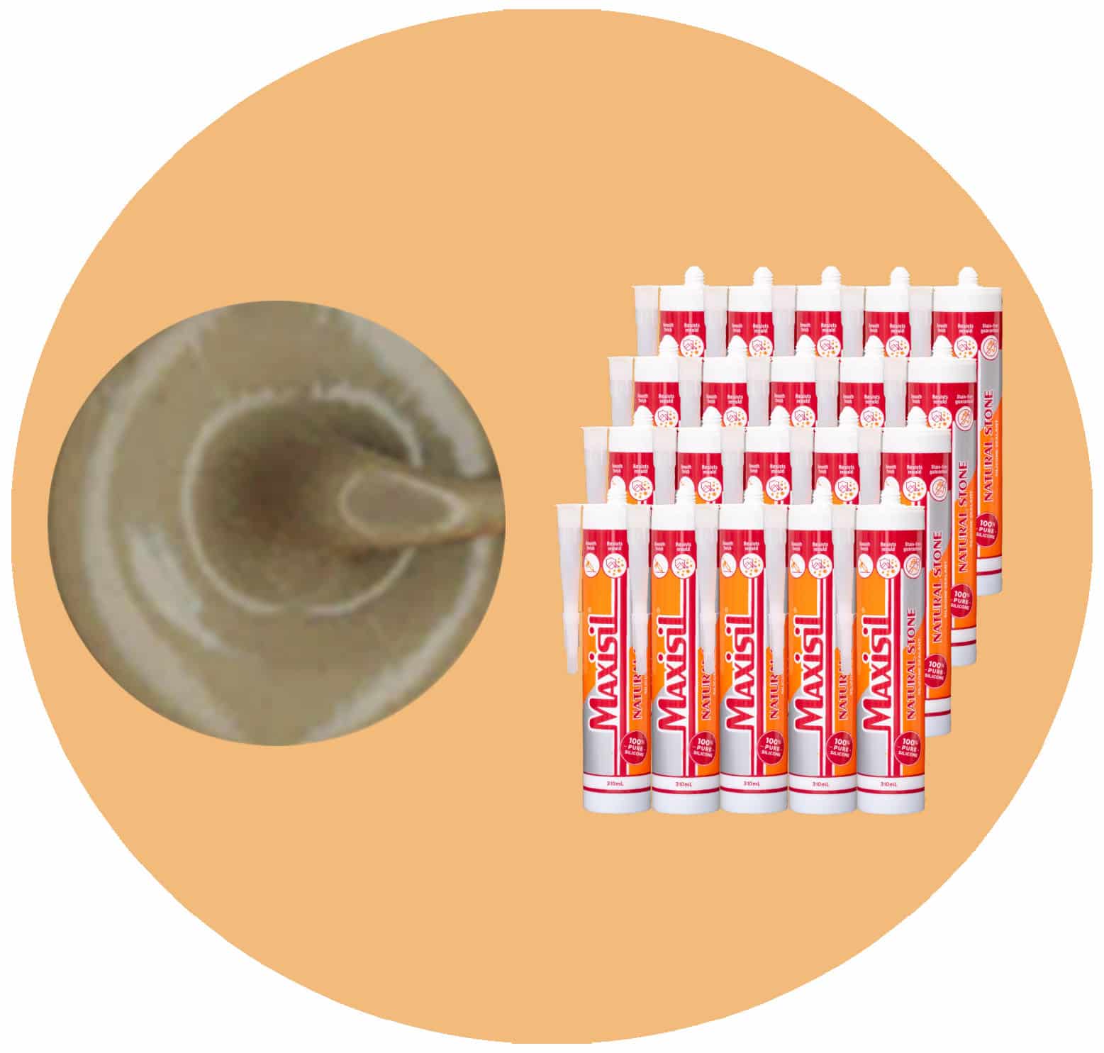 Maxisil N Natural Stone Silicone - N28 Havana - Box of 20 Variation