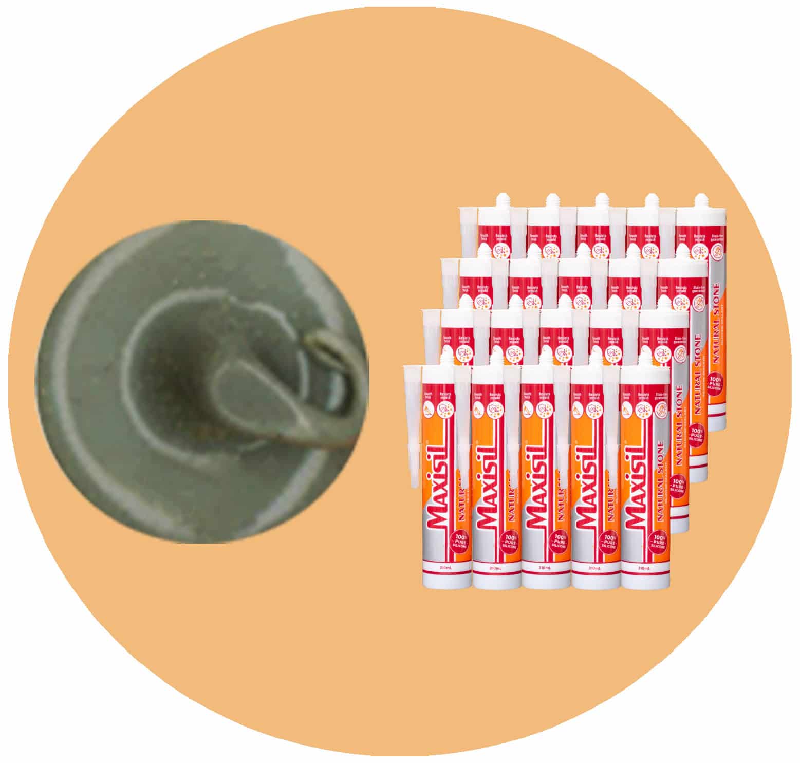 Maxisil N Natural Stone Silicone - N16 Dark Grey - Box of 20 Variation