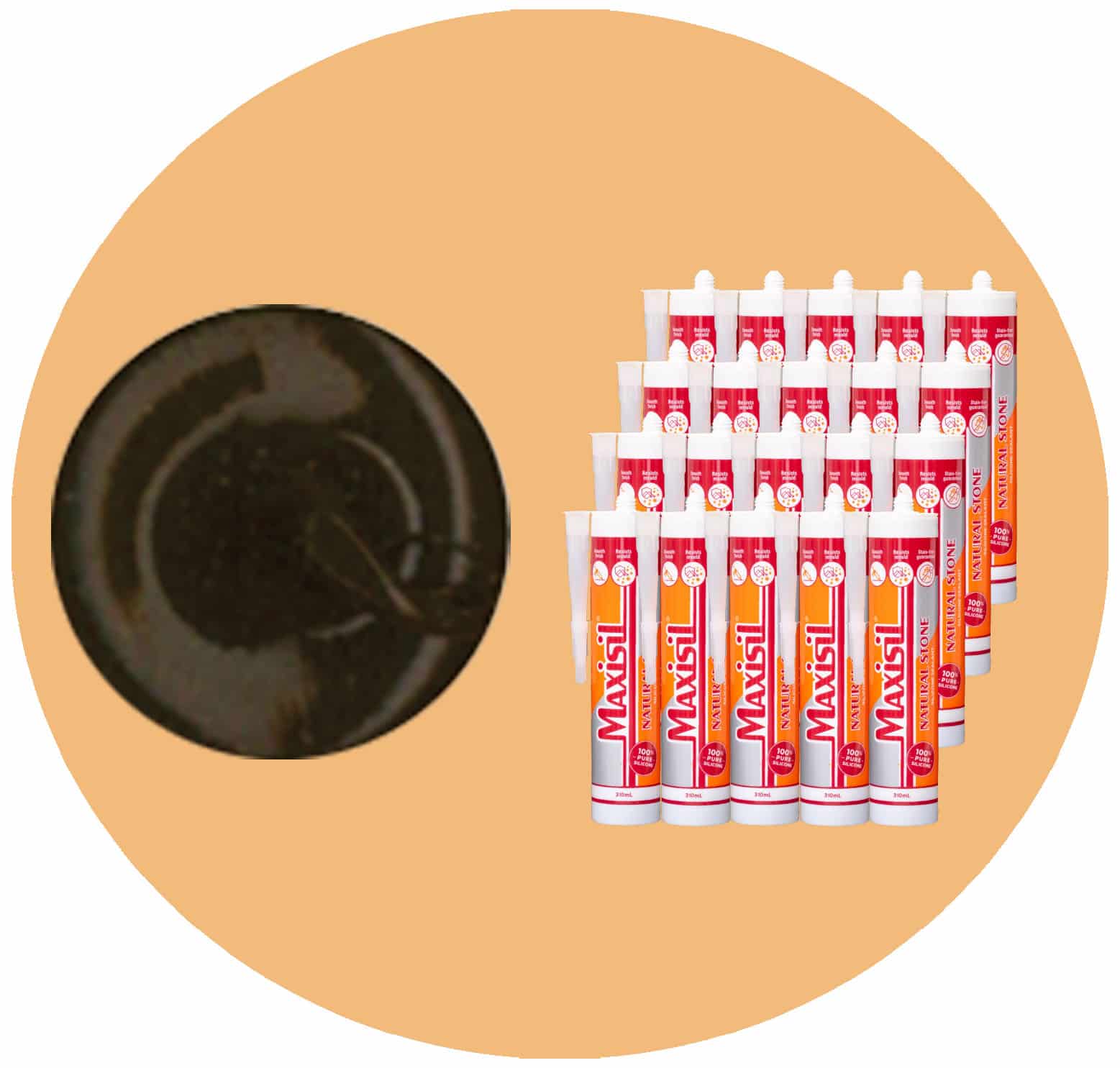 Maxisil N Natural Stone Silicone - N9 Brown - Box of 20 Variation