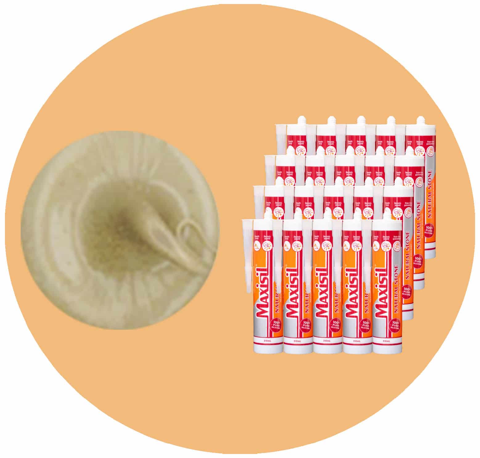 Maxisil N Natural Stone Silicone - N6 Beige - Box of 20 Variation