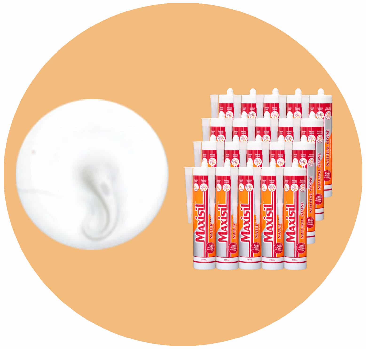 Maxisil N Natural Stone Silicone - N29 Matte White - Box of 20 Variation