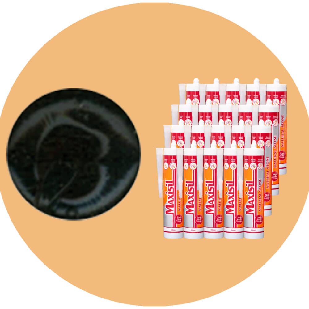 Maxisil N Natural Stone Silicone - N30 Matte Black - Box of 20 Variation