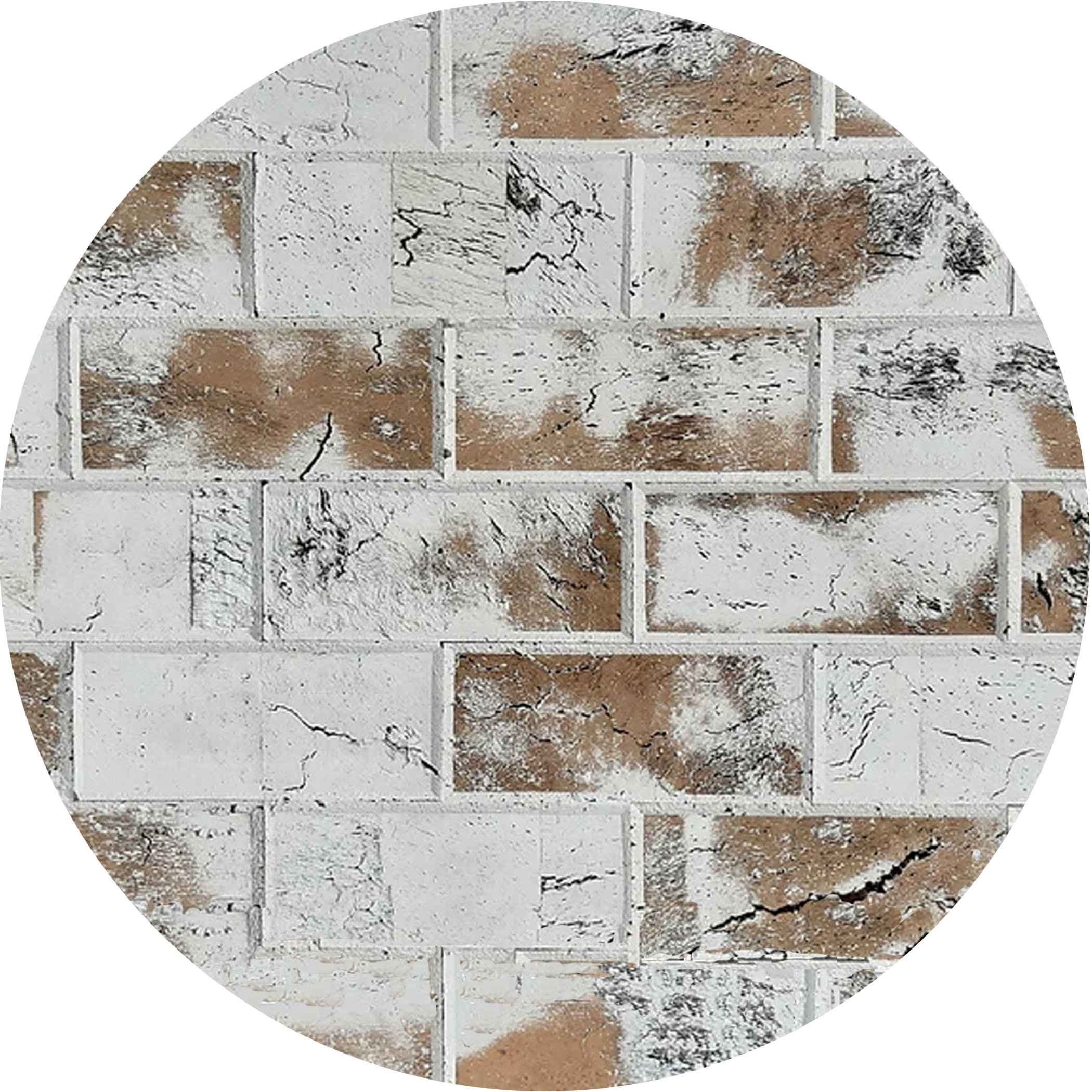 CorkArt Cork Wall Panels in White Wash Brick Finish - Product Image