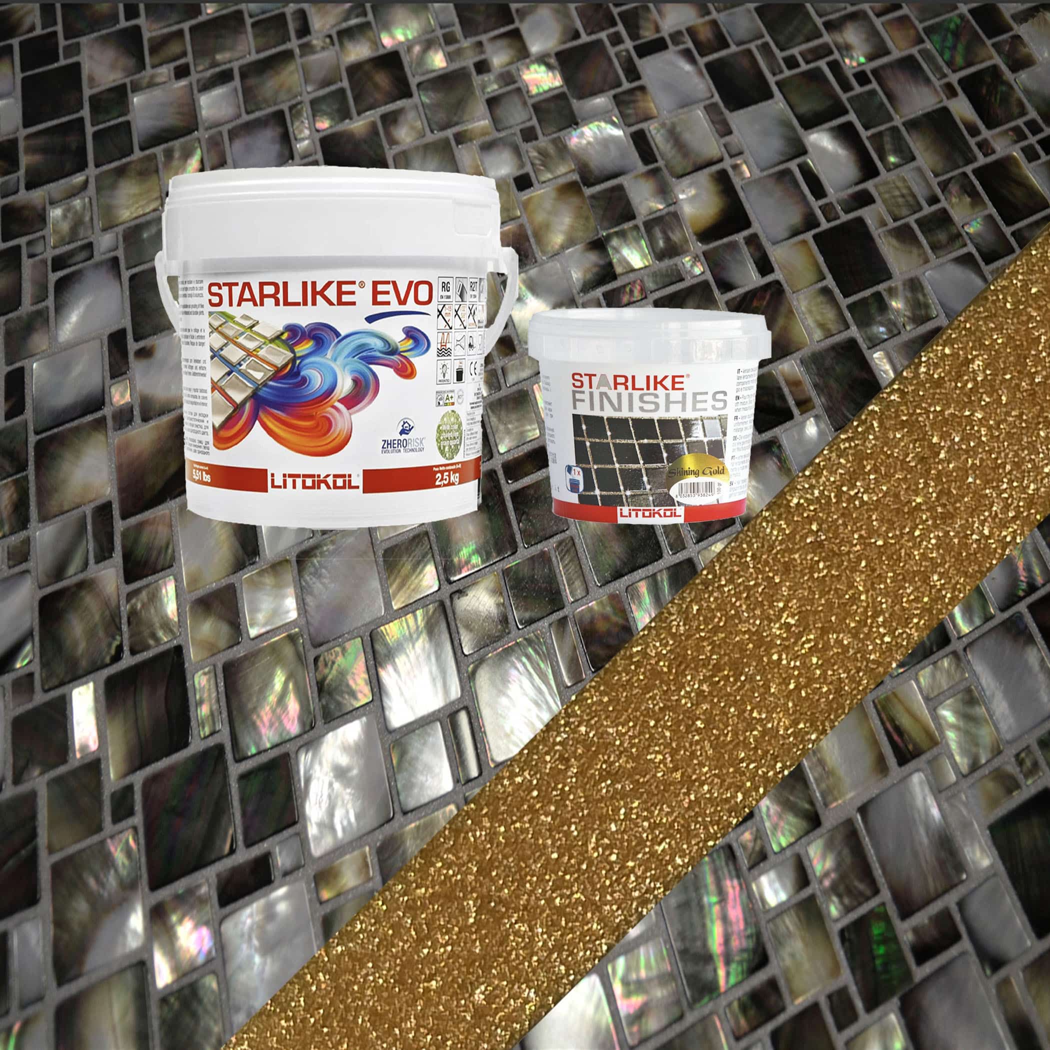 Litokol Starlike EVO Epoxy Grout in Gold Metallic Finish - Product Image