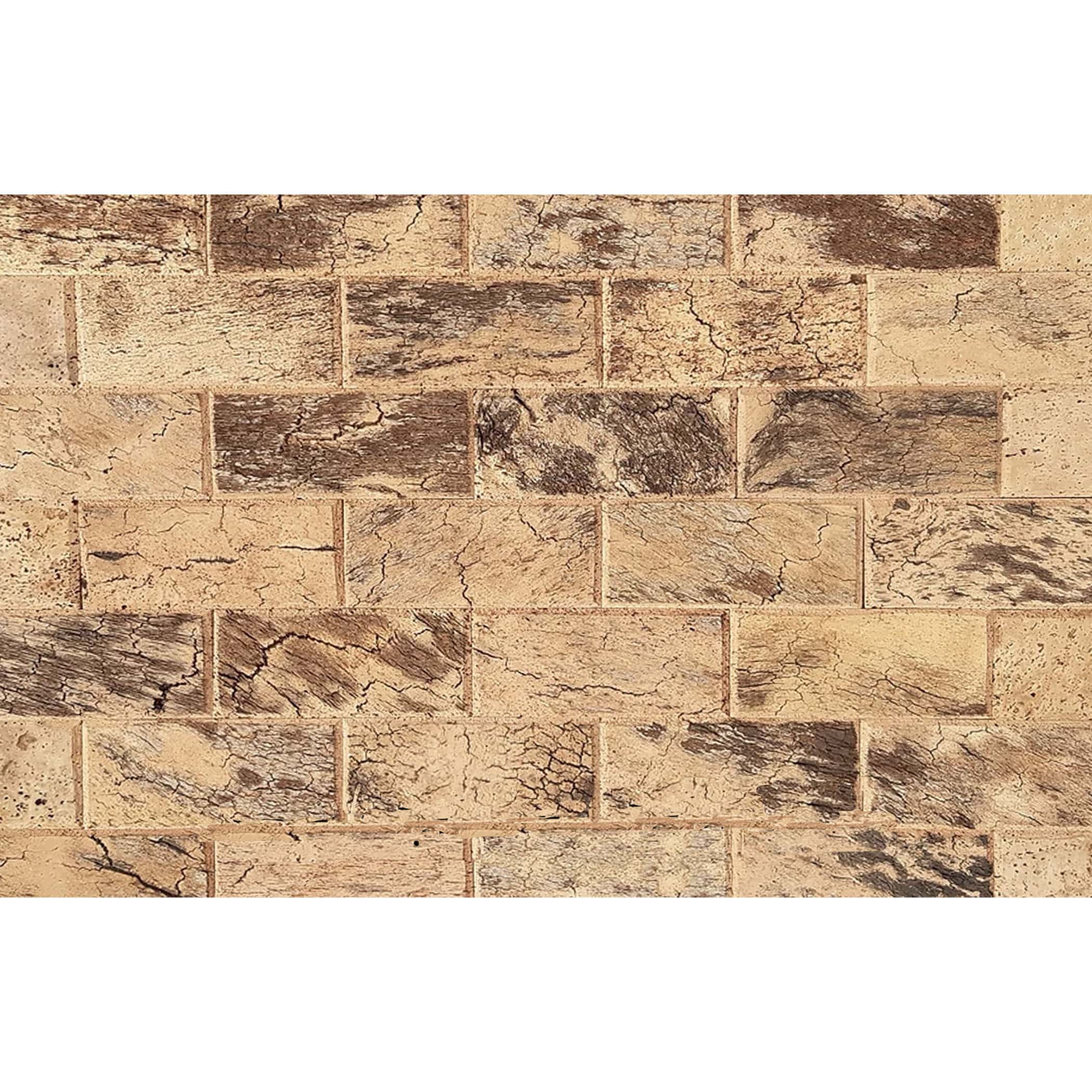 CorkArt Cork Wall Panels in Scorched Brick Finish - Product Image