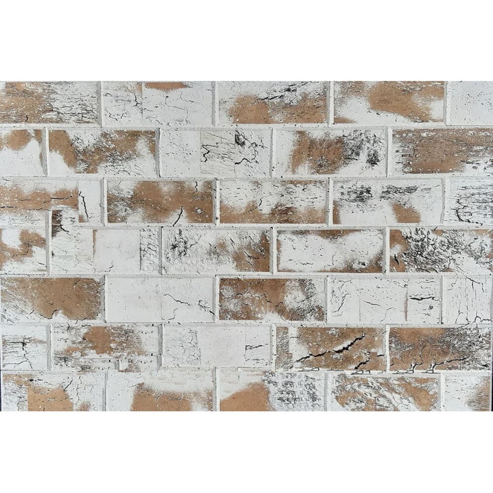CorkArt Cork Wall Panels in White Wash Brick Finish - Product Image