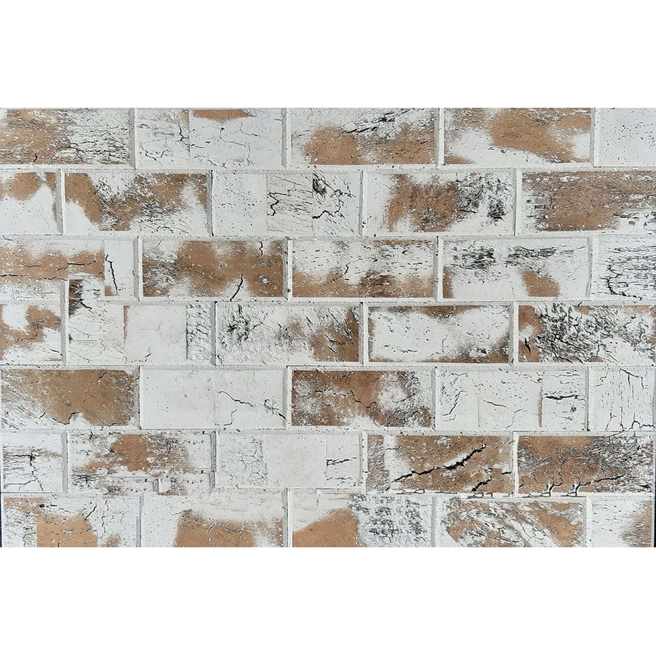 CorkArt Cork Wall Panels in White Wash Brick Finish - Product Image