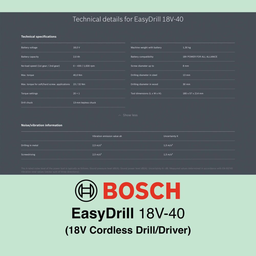 Bosch EasyDrill 18V-40 - Cordless Drill