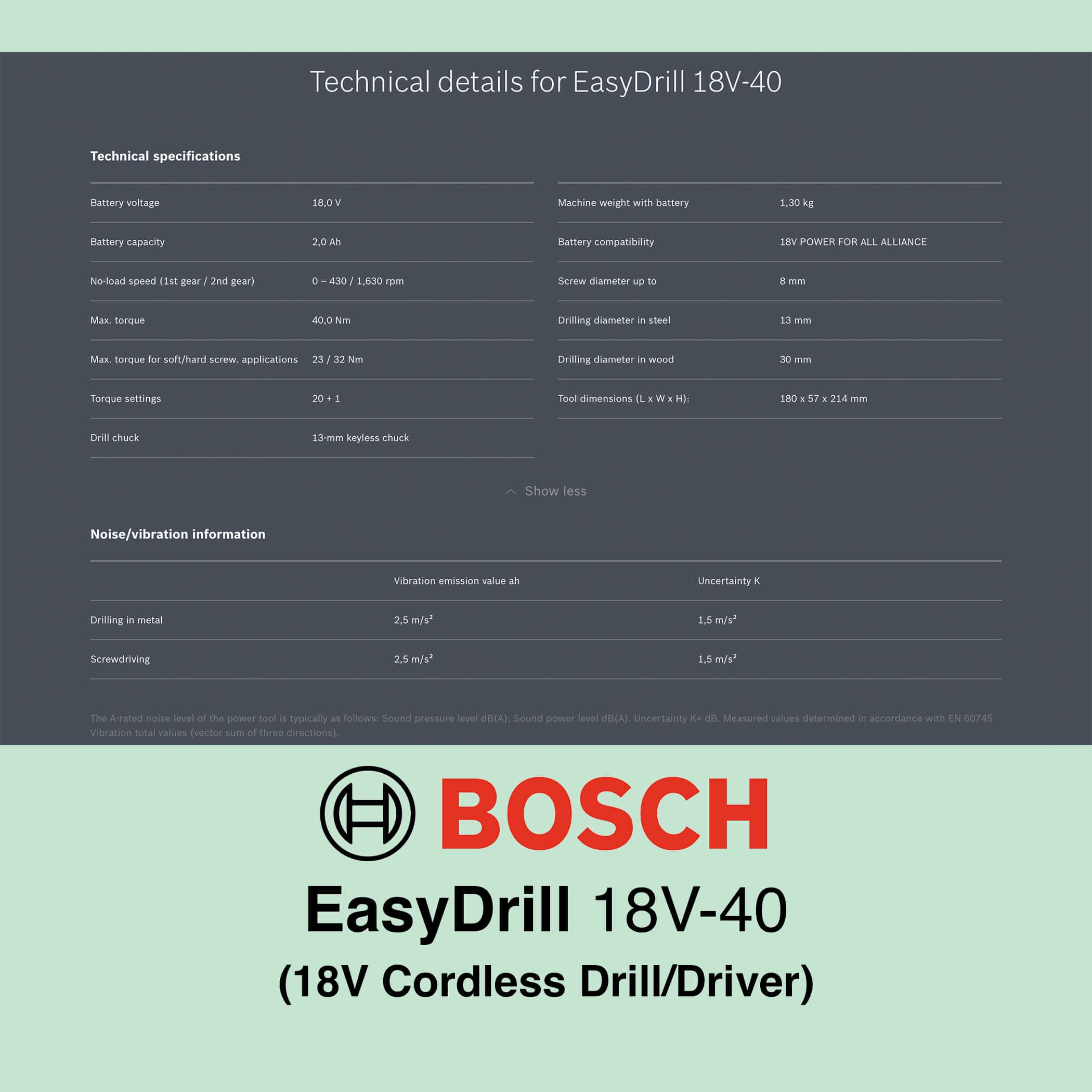 Bosch EasyDrill 18V-40 - Cordless Drill - Image 10