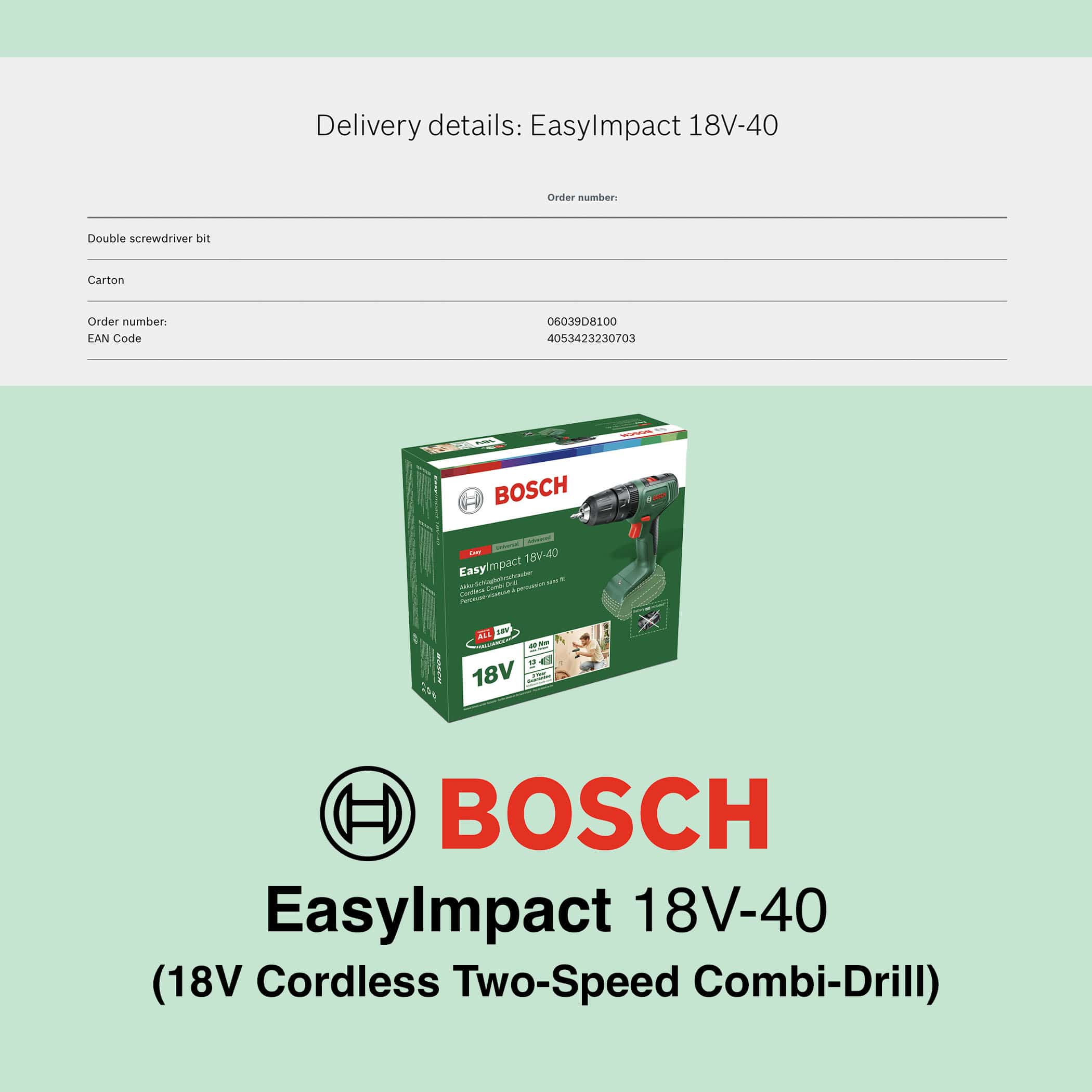 Bosch EasyImpact 18V-40 - Cordless Combi Drill - Image 11