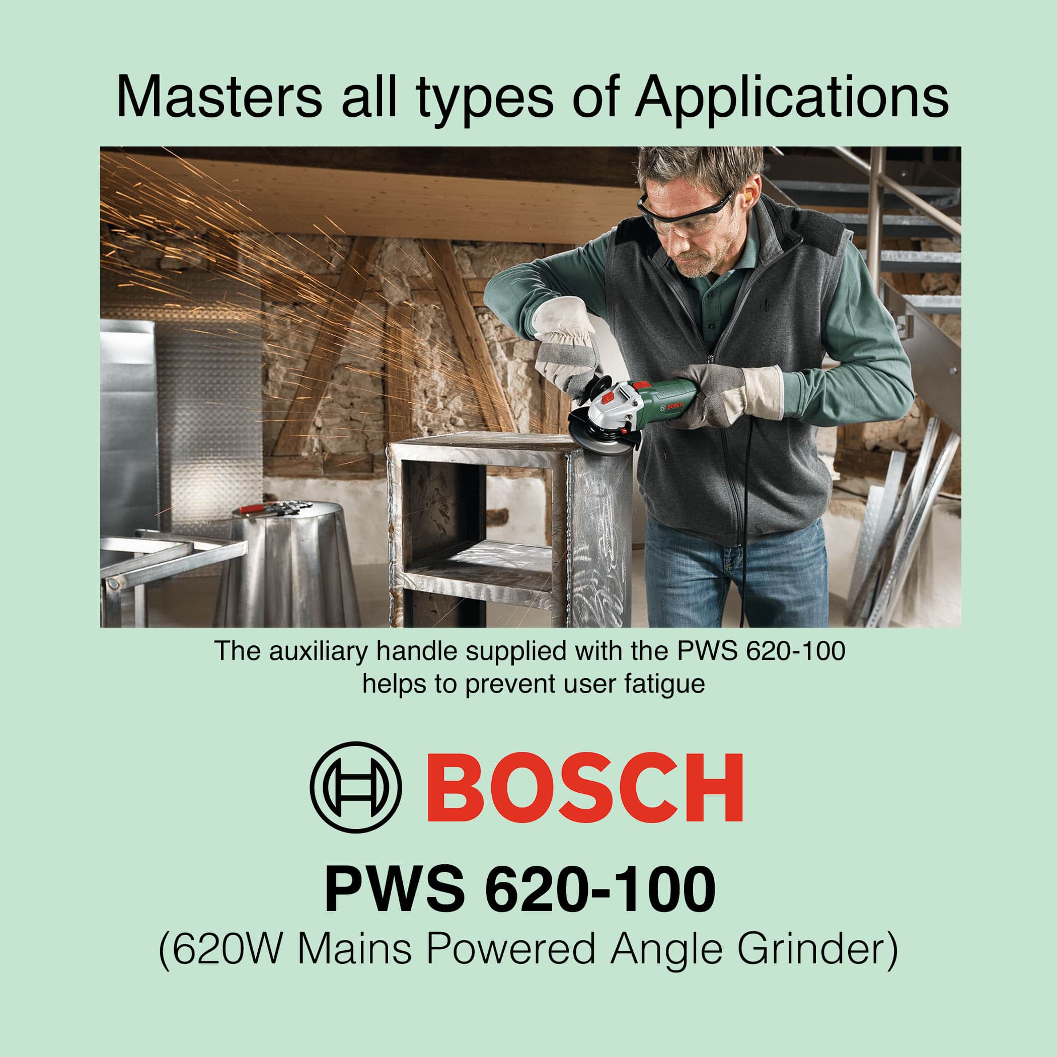 Bosch PWS 620-100 - Corded Angle Grinder - Image 3